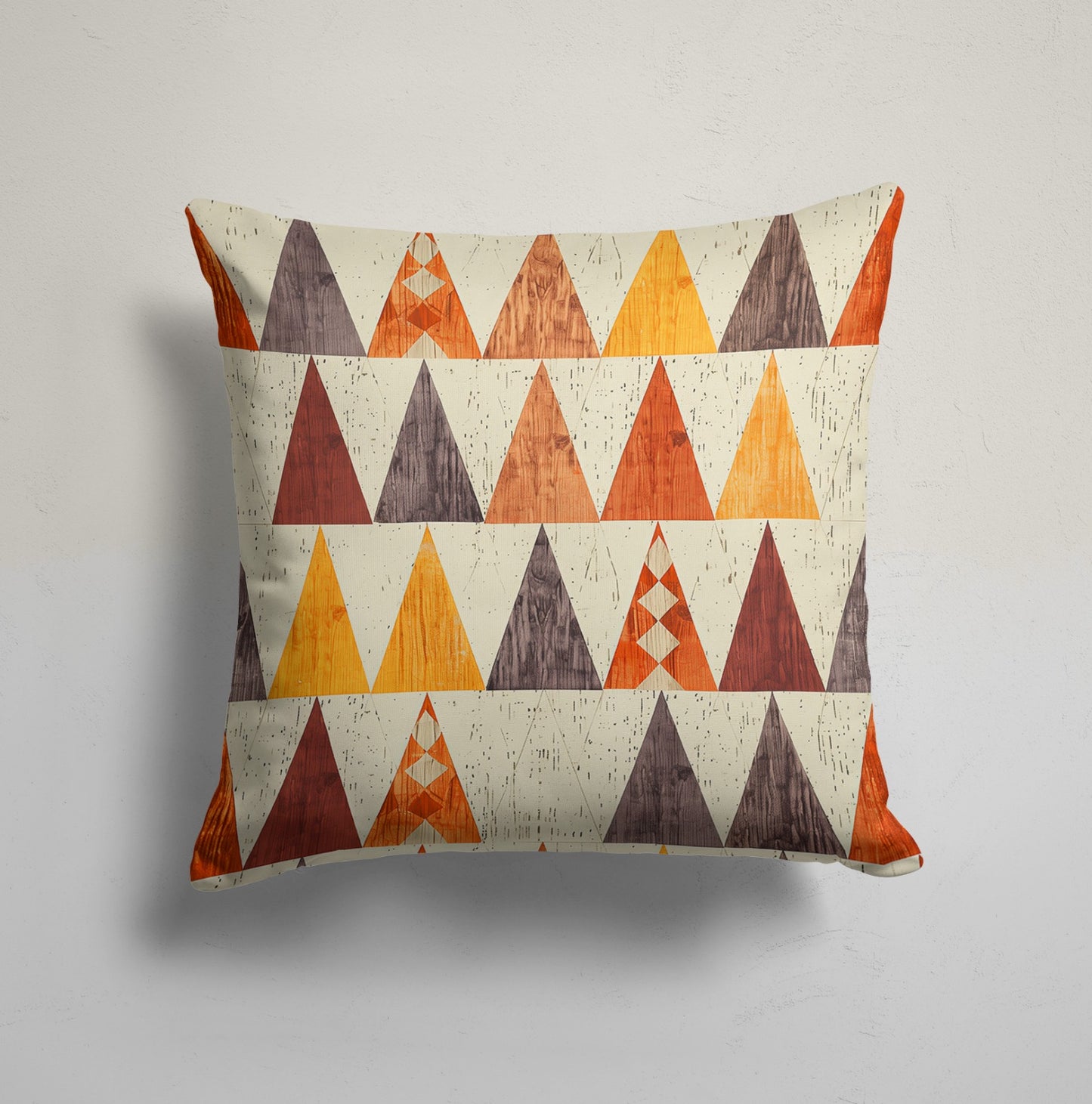 Modern Tree Silhouette Cushion Cover, Triangular Geometric Decor