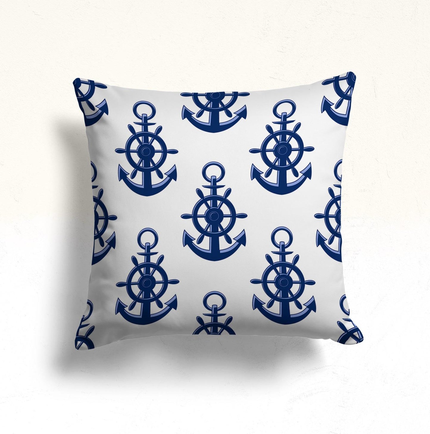Marine Life Shells Starfish Cushion Cover, Ocean Blue Seashell