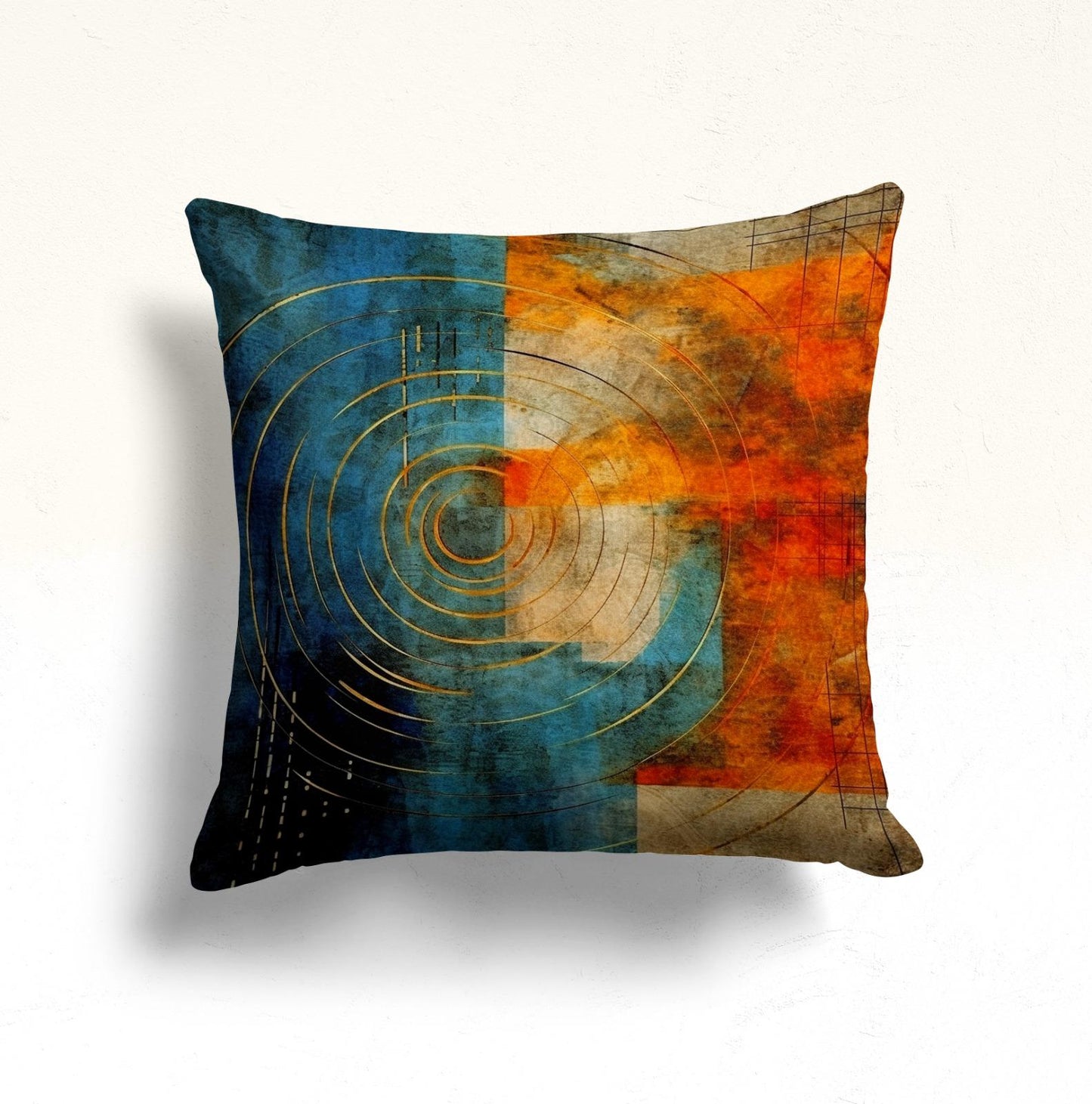Bold Vibrant Shapes Abstract Cushion Cover, Retro Wave Design