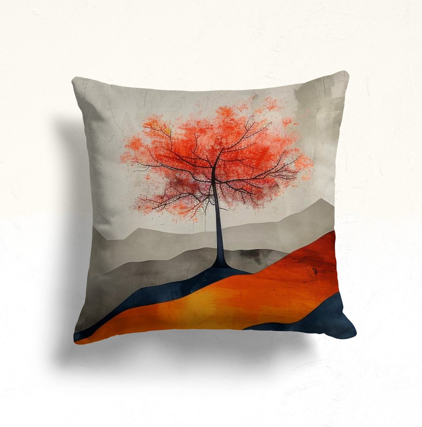 Sunset Forest Cushion Cover, Golden Autumn Tree