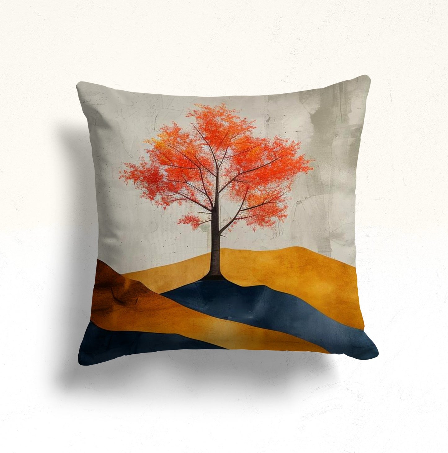 Sunset Forest Cushion Cover, Golden Autumn Tree