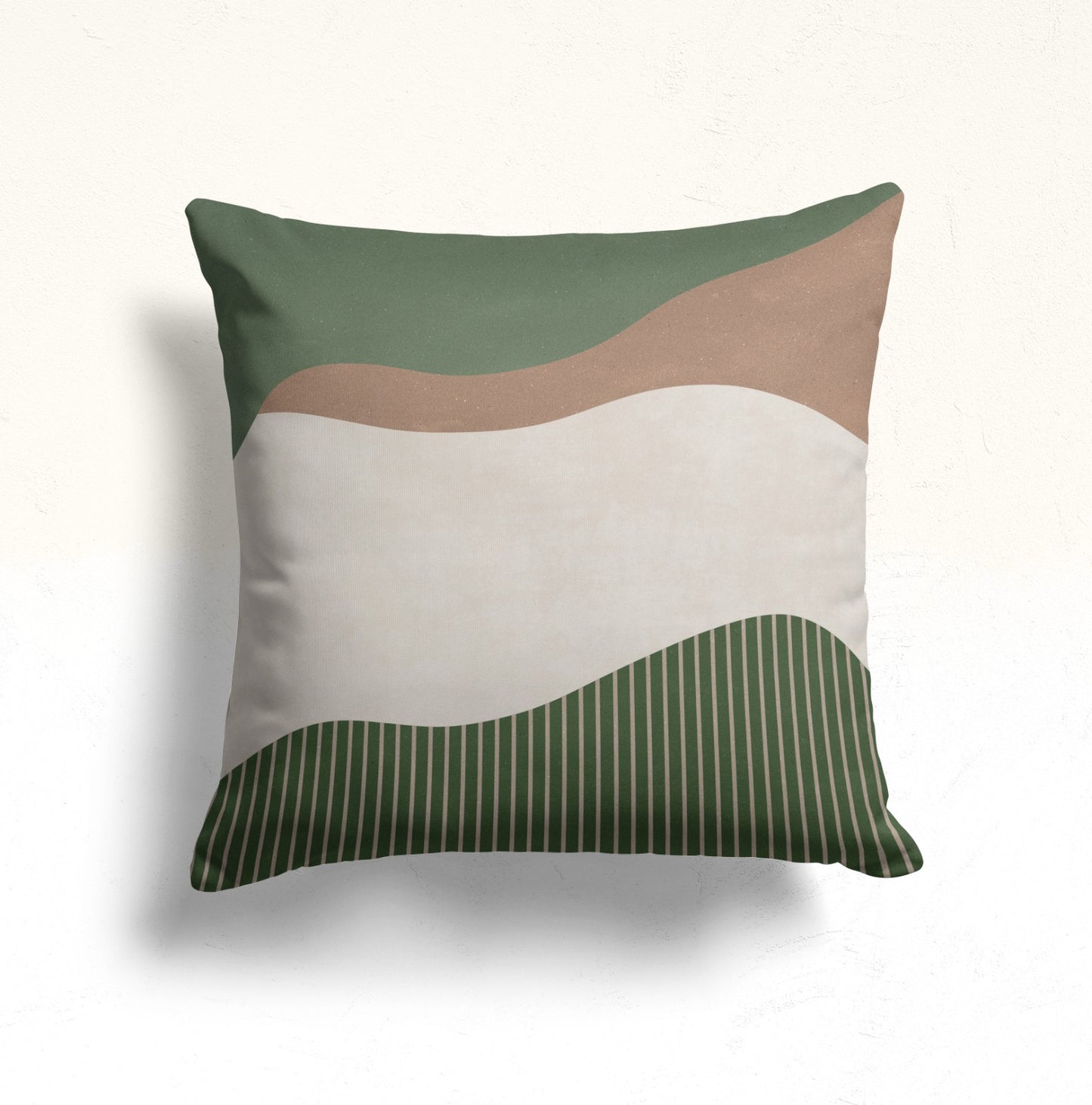 Abstract Plant Graphic Cushion Cover, Green Geometric Design