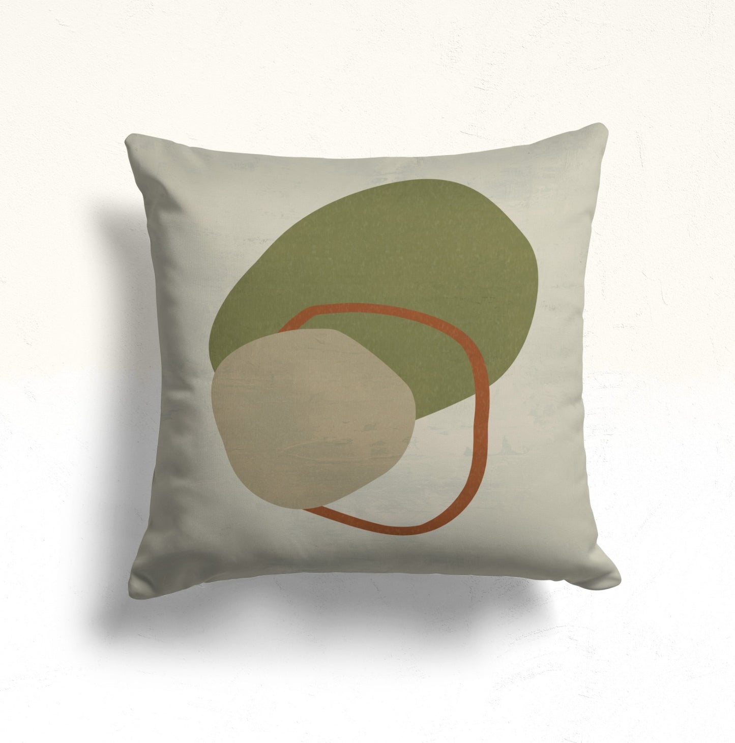 Abstract Plant Graphic Cushion Cover, Green Geometric Design