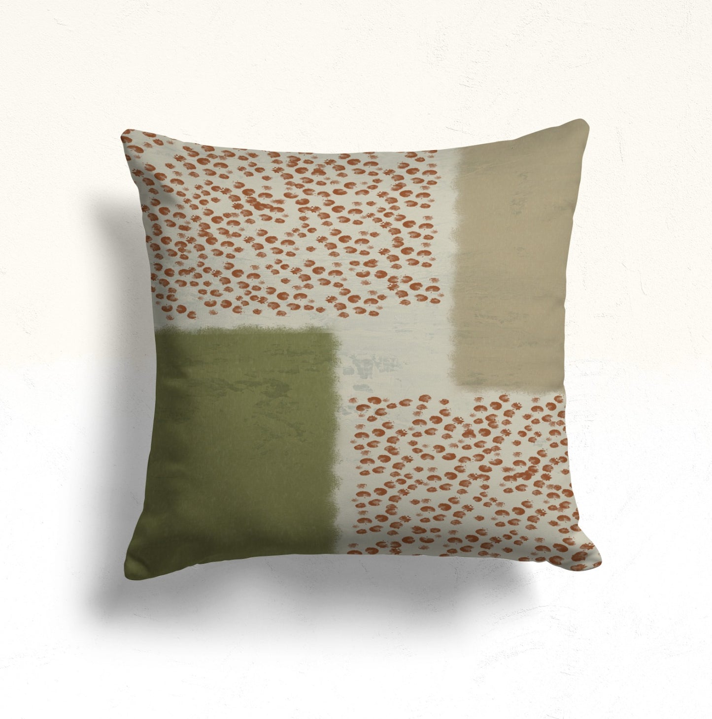 Abstract Plant Graphic Cushion Cover, Green Geometric Design