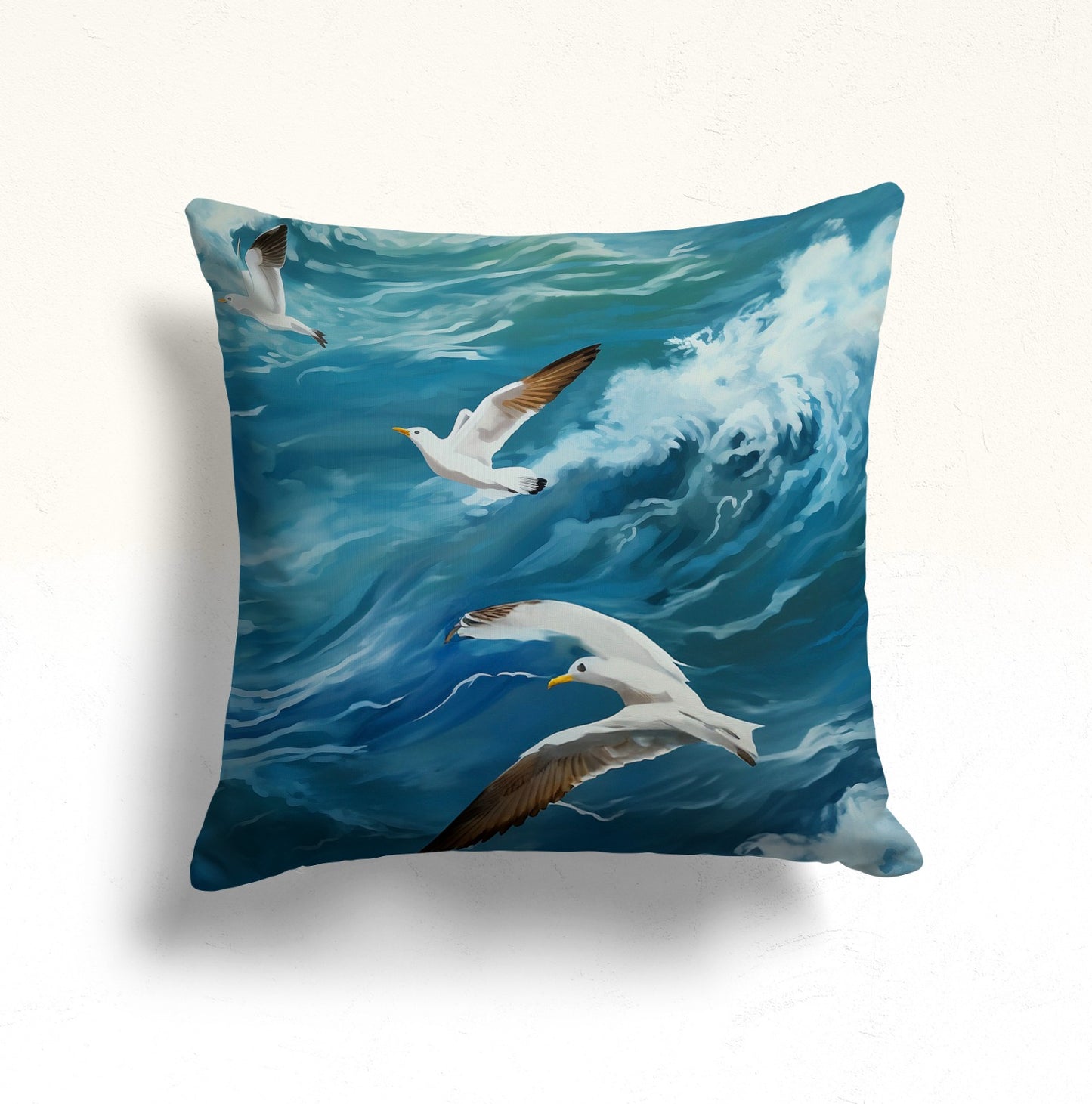 Blue Marine Sea Life Nautical Cushion Cover