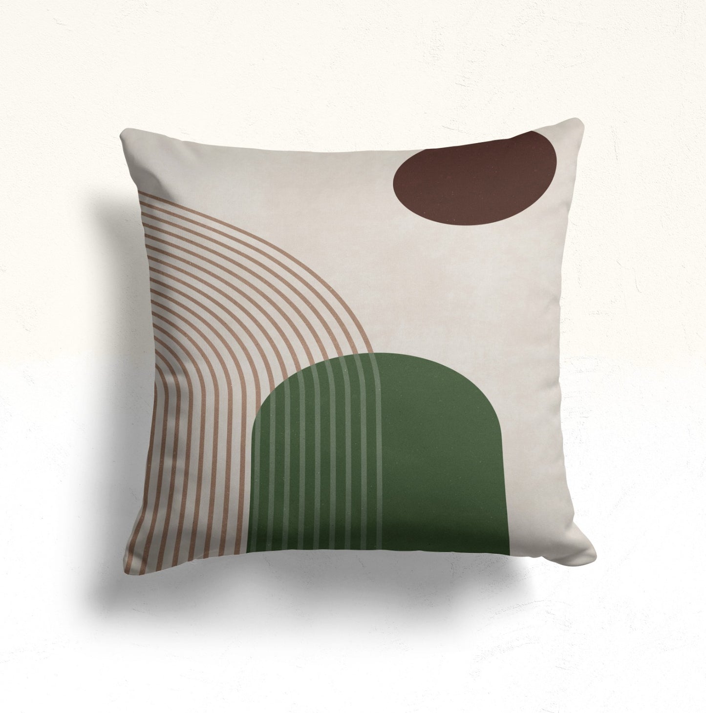 Abstract Plant Graphic Cushion Cover, Green Geometric Design