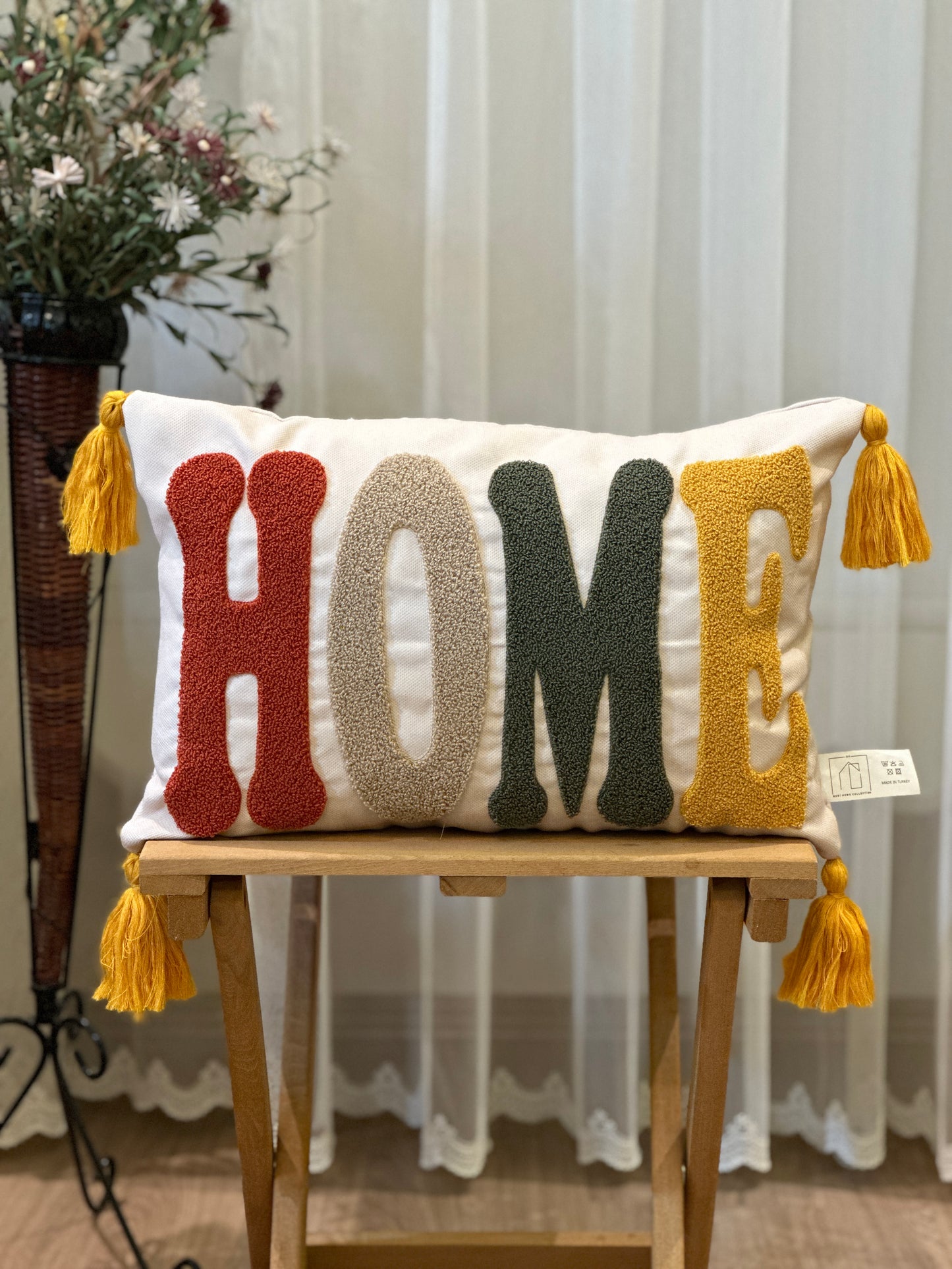 Home Embroidered Needle Punch Cushion Cover