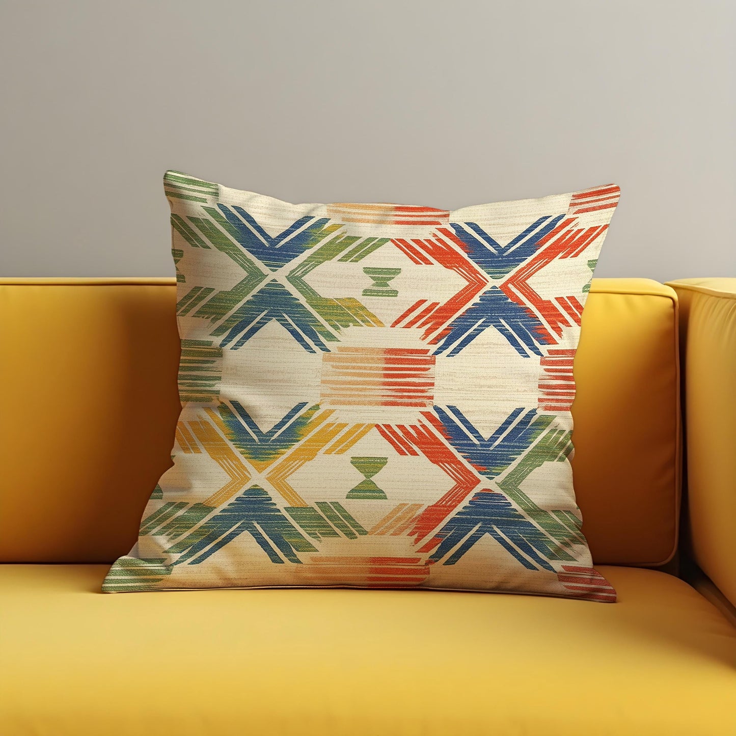 Boho Tribal Geometric Cushion Cover, Southwestern Pattern Pillow Cover