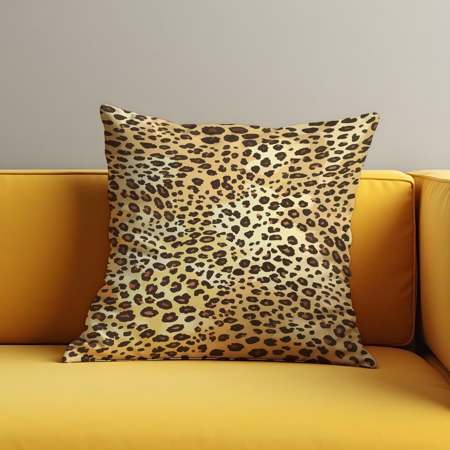 Leopard Print Throw Cushion Cover, Bold Animal Pattern Pillow Cover