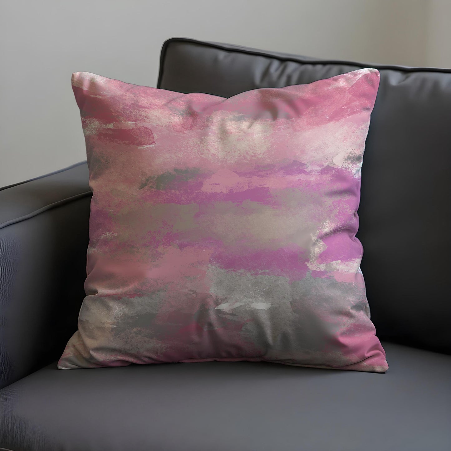 Pink Watercolor Throw Pillow Cover, Abstract Brush Art Cushion Cover