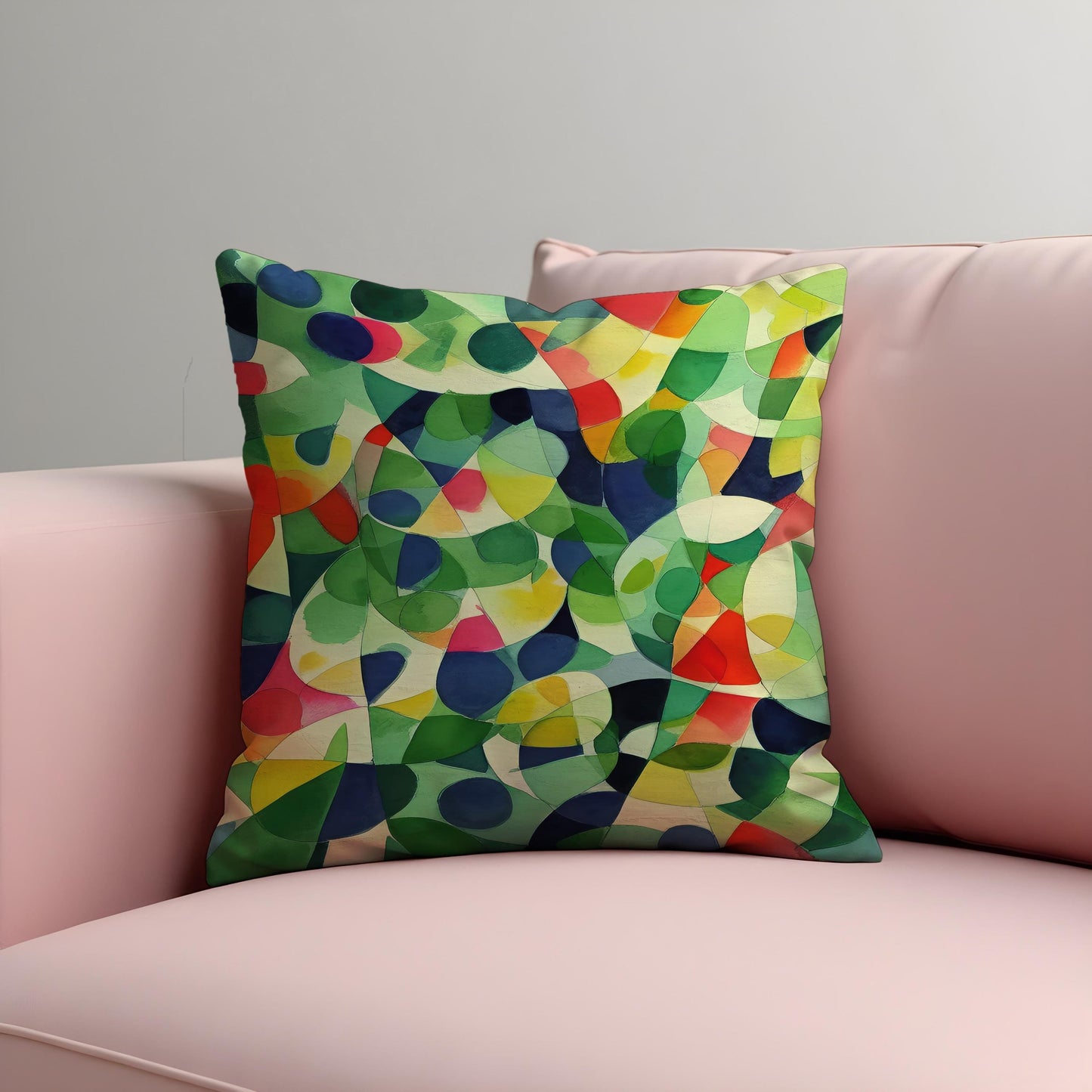 Colorful Abstract Geometric Cushion Cover, Modern Art Throw Pillow Case