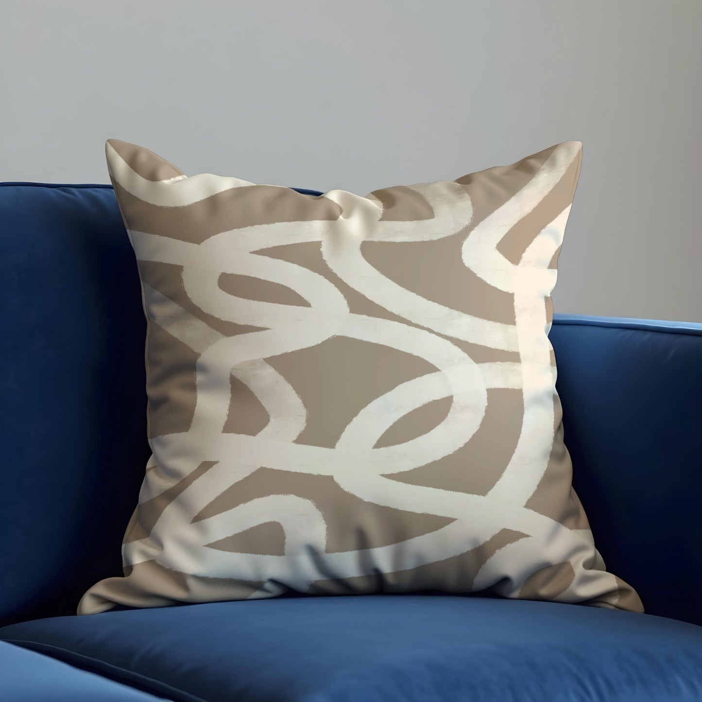 Neutral Abstract Loop Cushion Cover, Minimalist Throw Pillow Cover