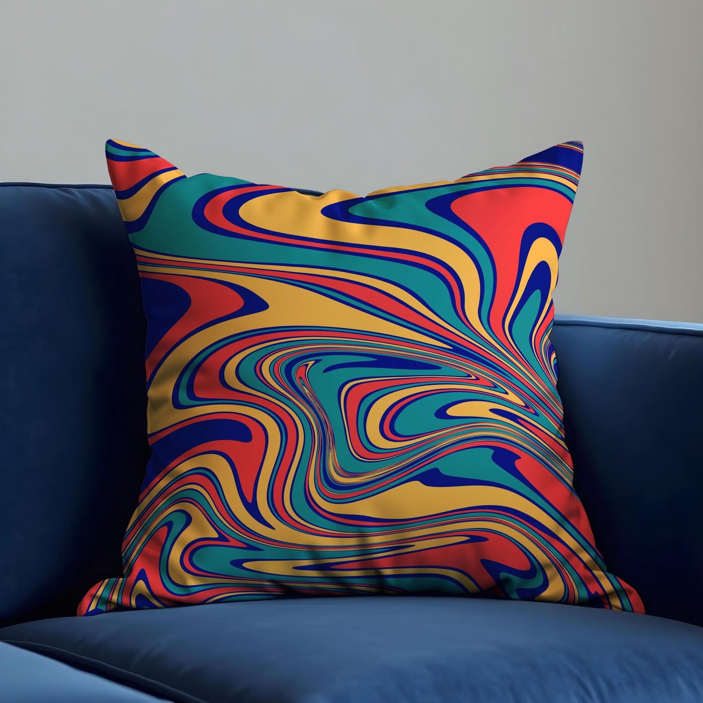 Abstract Swirl Cushion Cover, Vibrant Colorful Pillow Case
