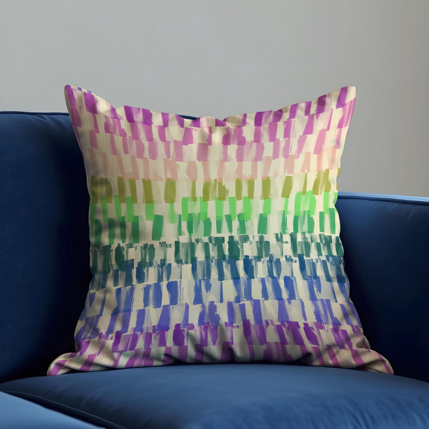 Rainbow Brushstroke Cushion Cover, Colorful Abstract Throw Pillow Case