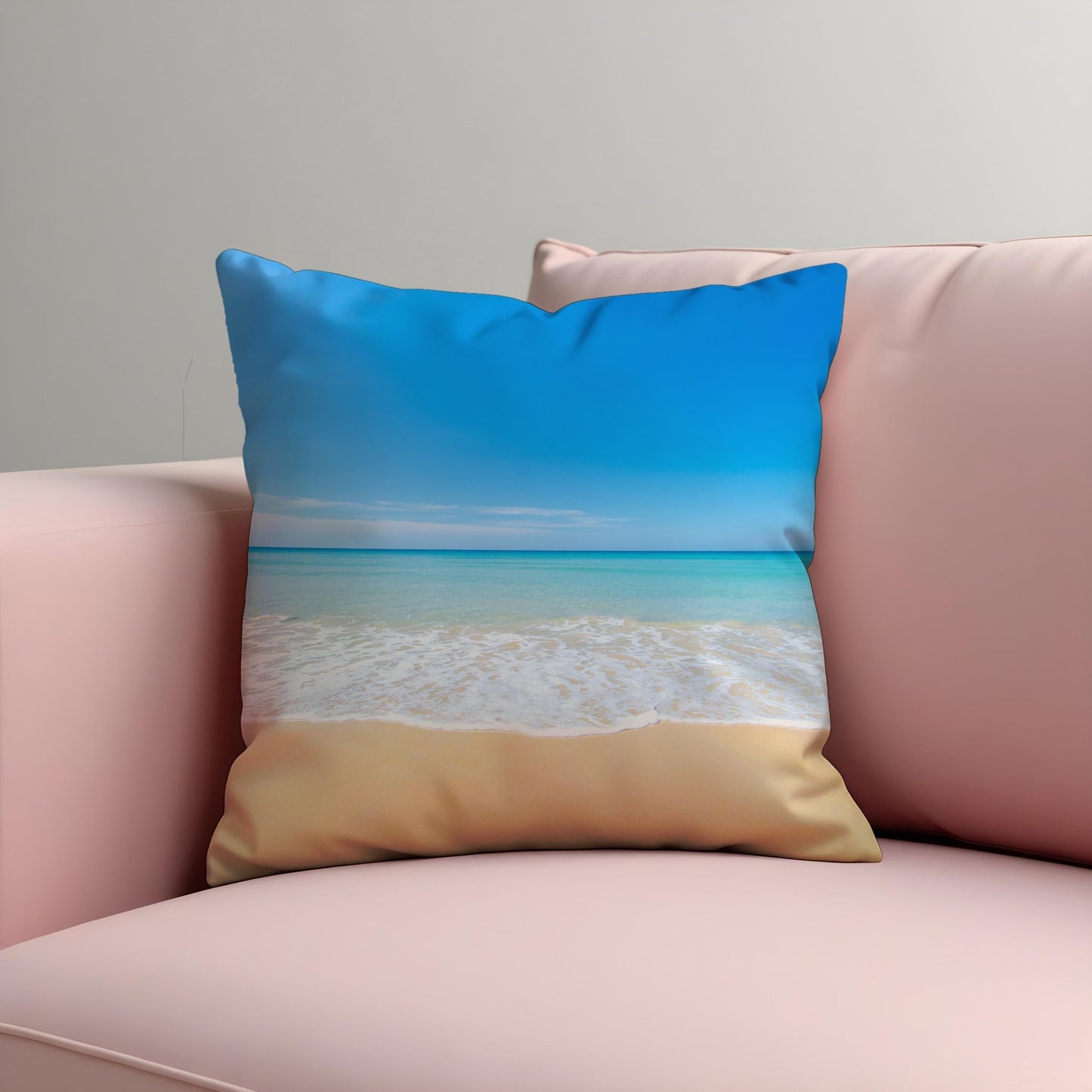 Tropical Beach Cushion Cover, Calm Ocean Pillow Case