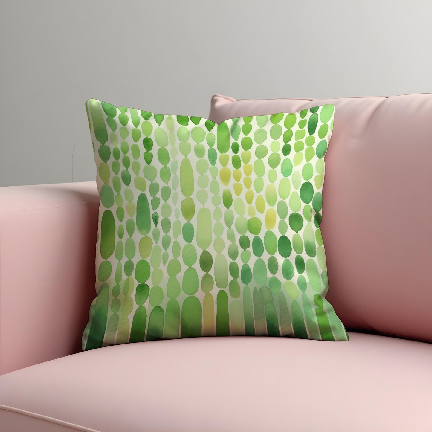 Green Watercolor Droplet Cushion Cover, Modern Abstract Pillow Cover