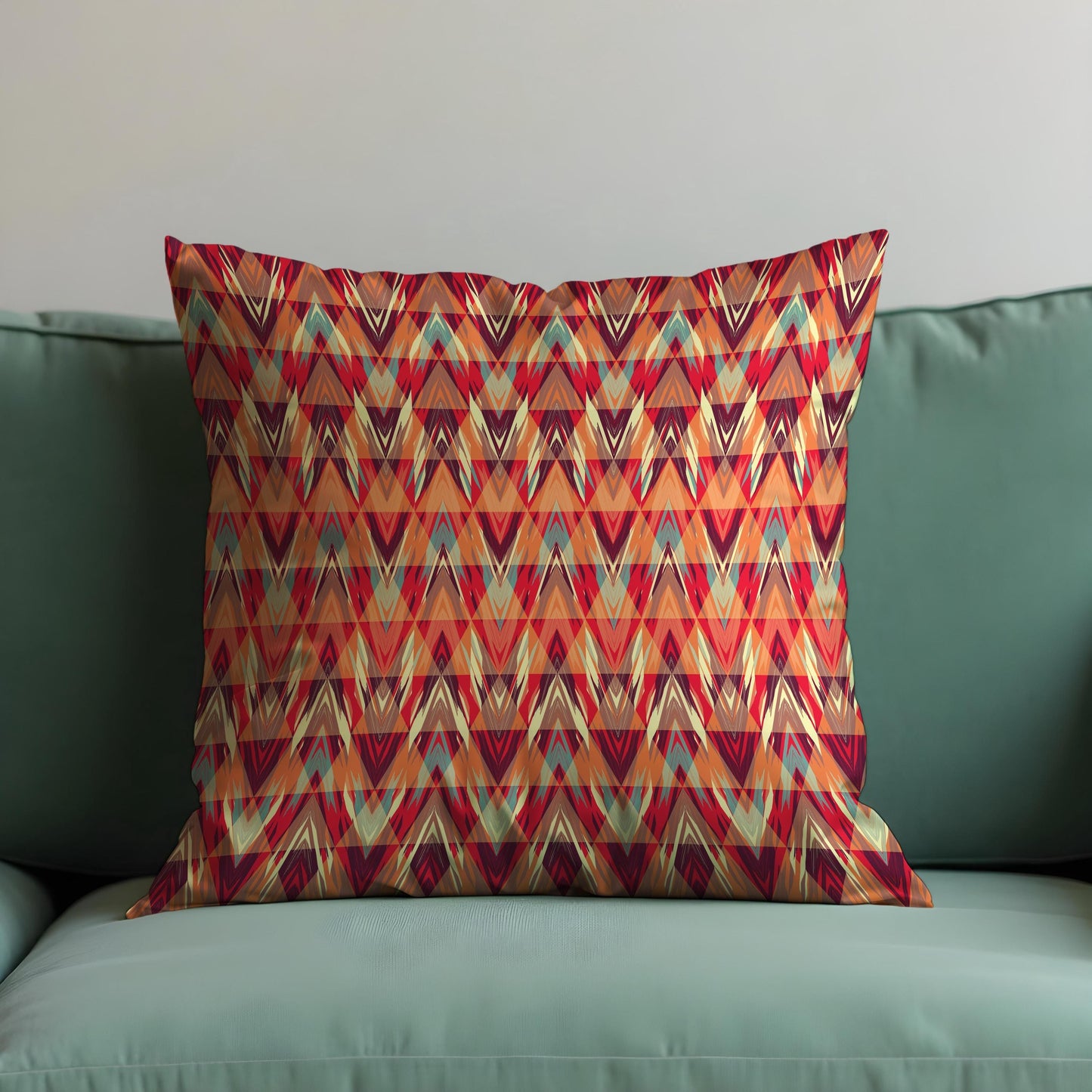 Boho Tribal Chevron Cushion Cover, Vibrant Geometric Pillow Case
