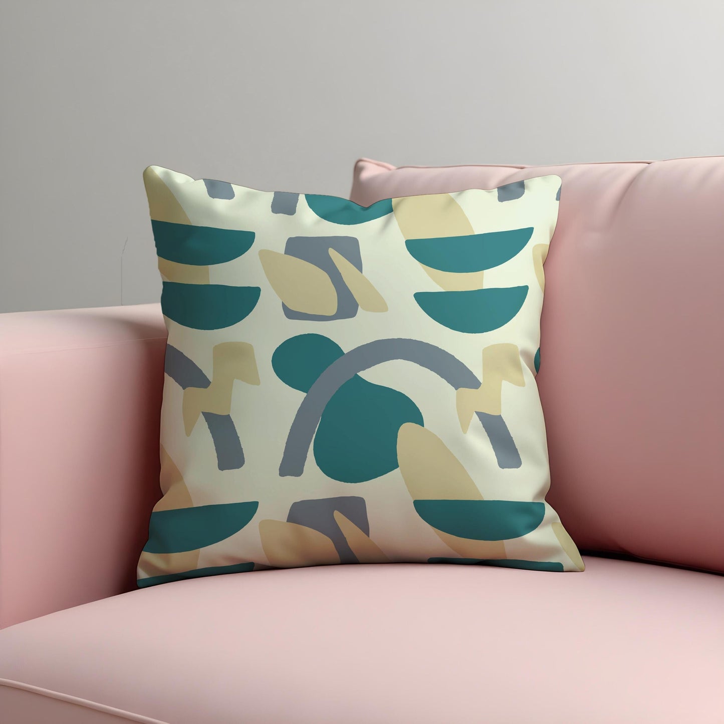 Modern Abstract Cushion Cover, Teal Throw Pillow Case
