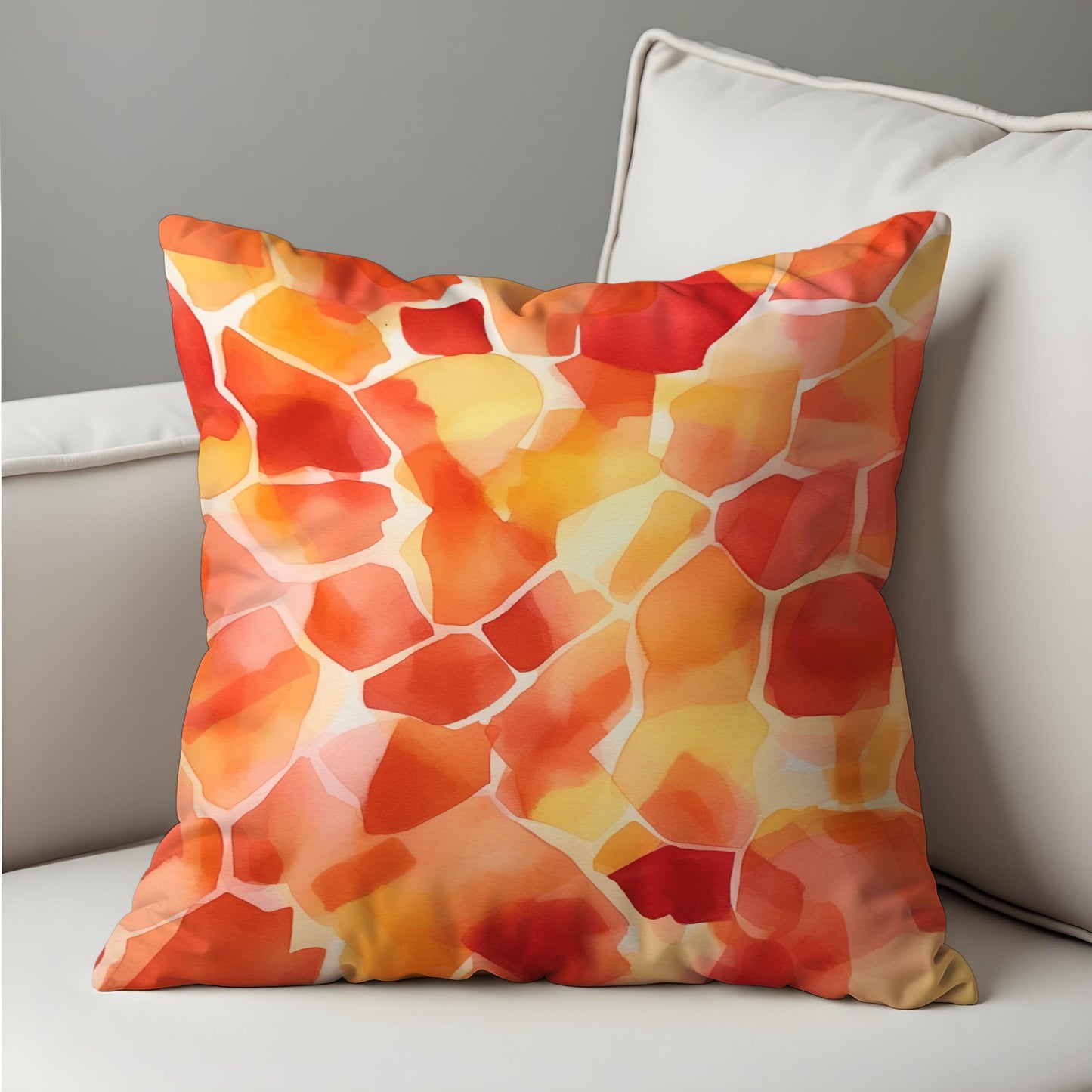 Abstract Mosaic Cushion Cover, Watercolor Pillow Case