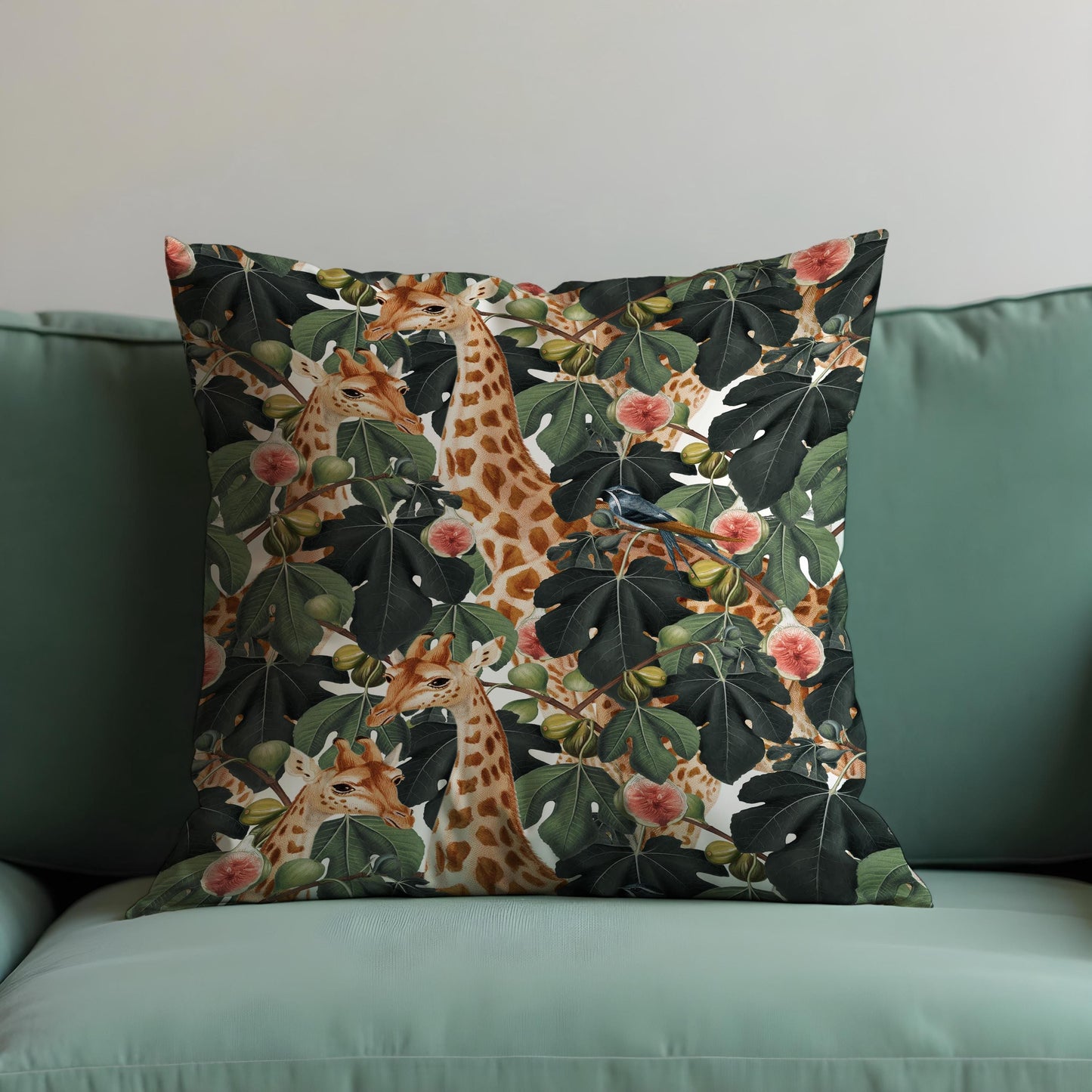 Giraffe Jungle Cushion Cover, Safari Animal Pillow Case