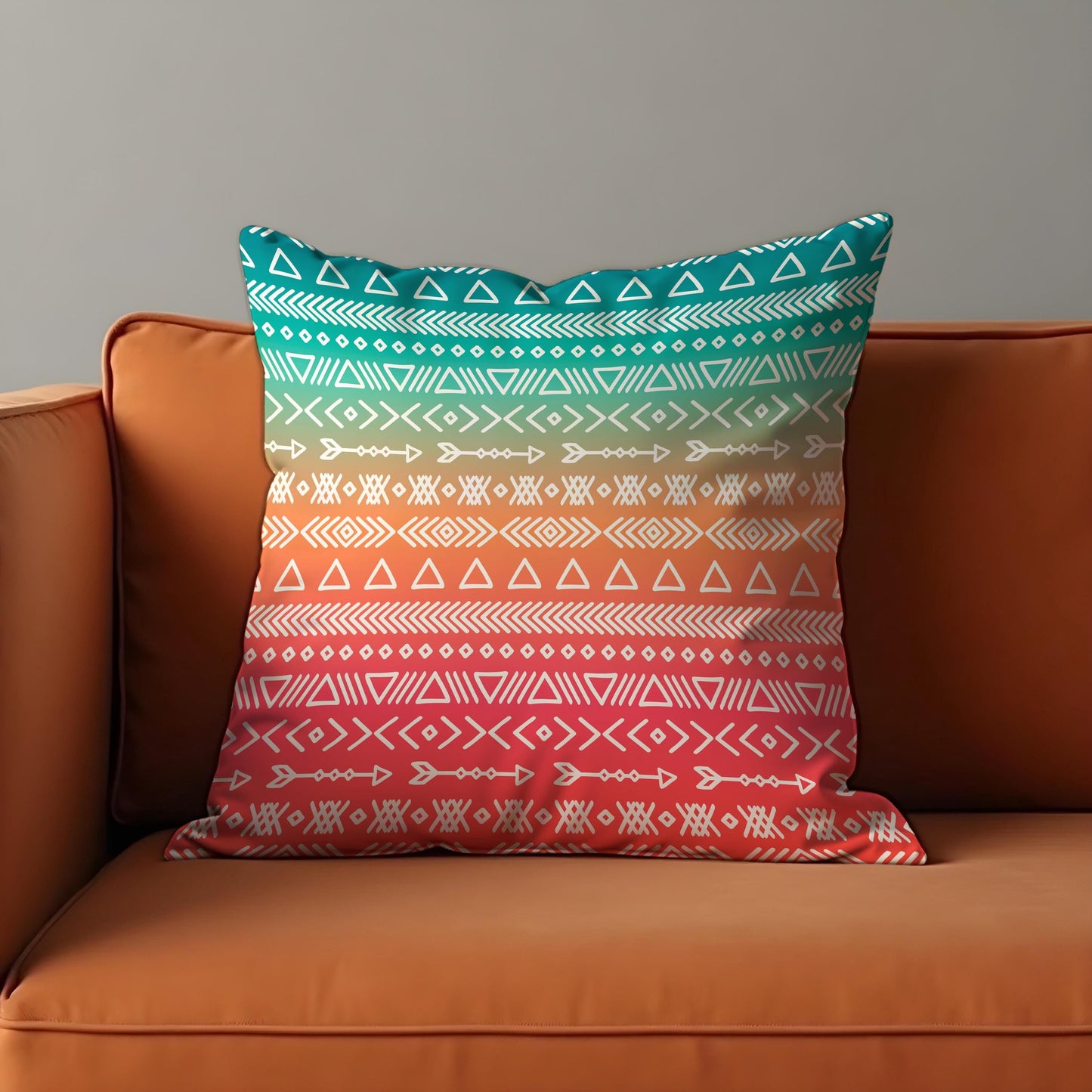 Boho Tribal Pattern Cushion Cover, Colorful Geometric Pillow Case