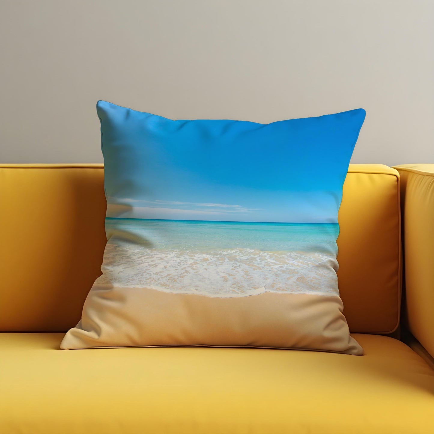 Tropical Beach Cushion Cover, Calm Ocean Pillow Case