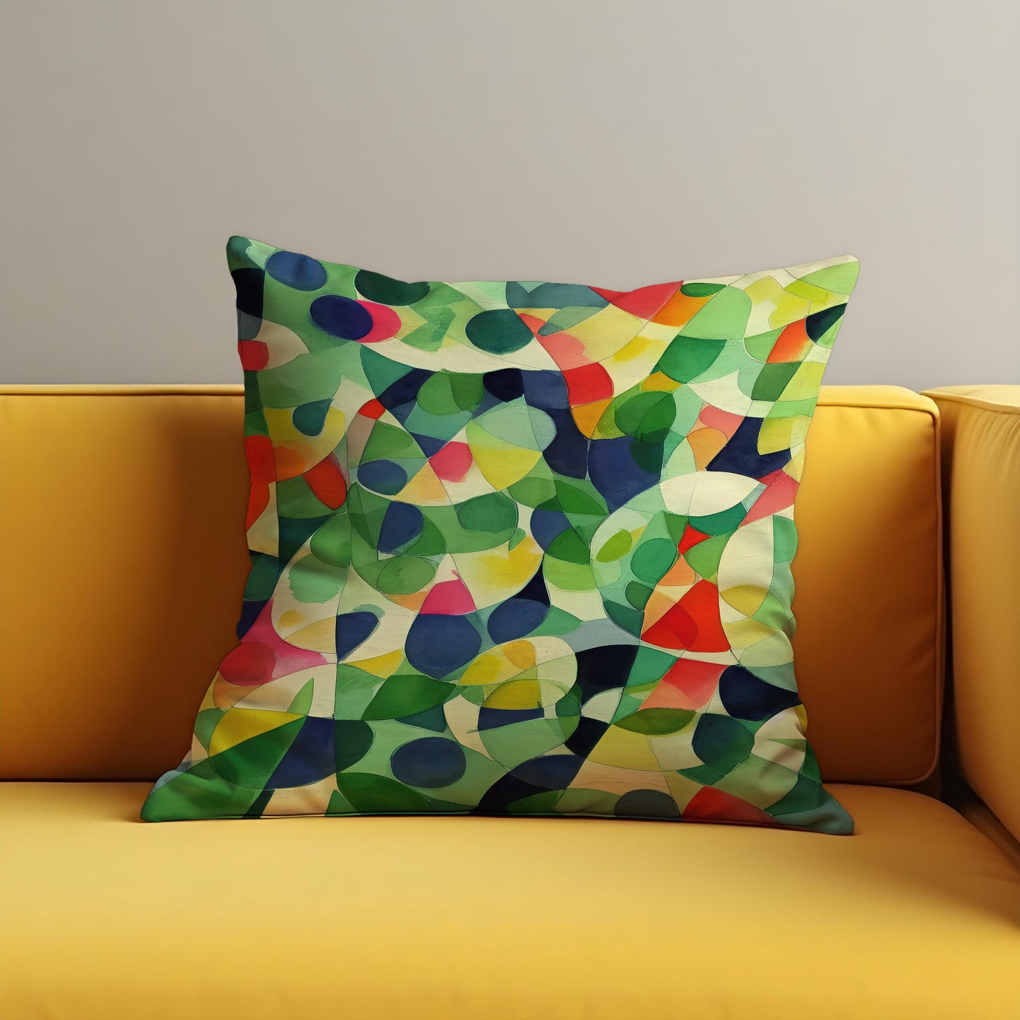 Colorful Abstract Geometric Cushion Cover, Modern Art Throw Pillow Case