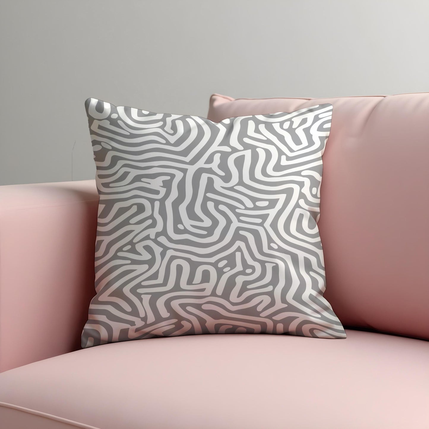 Modern Abstract Cushion Cover, Grey and White Geometric Pillow Cover