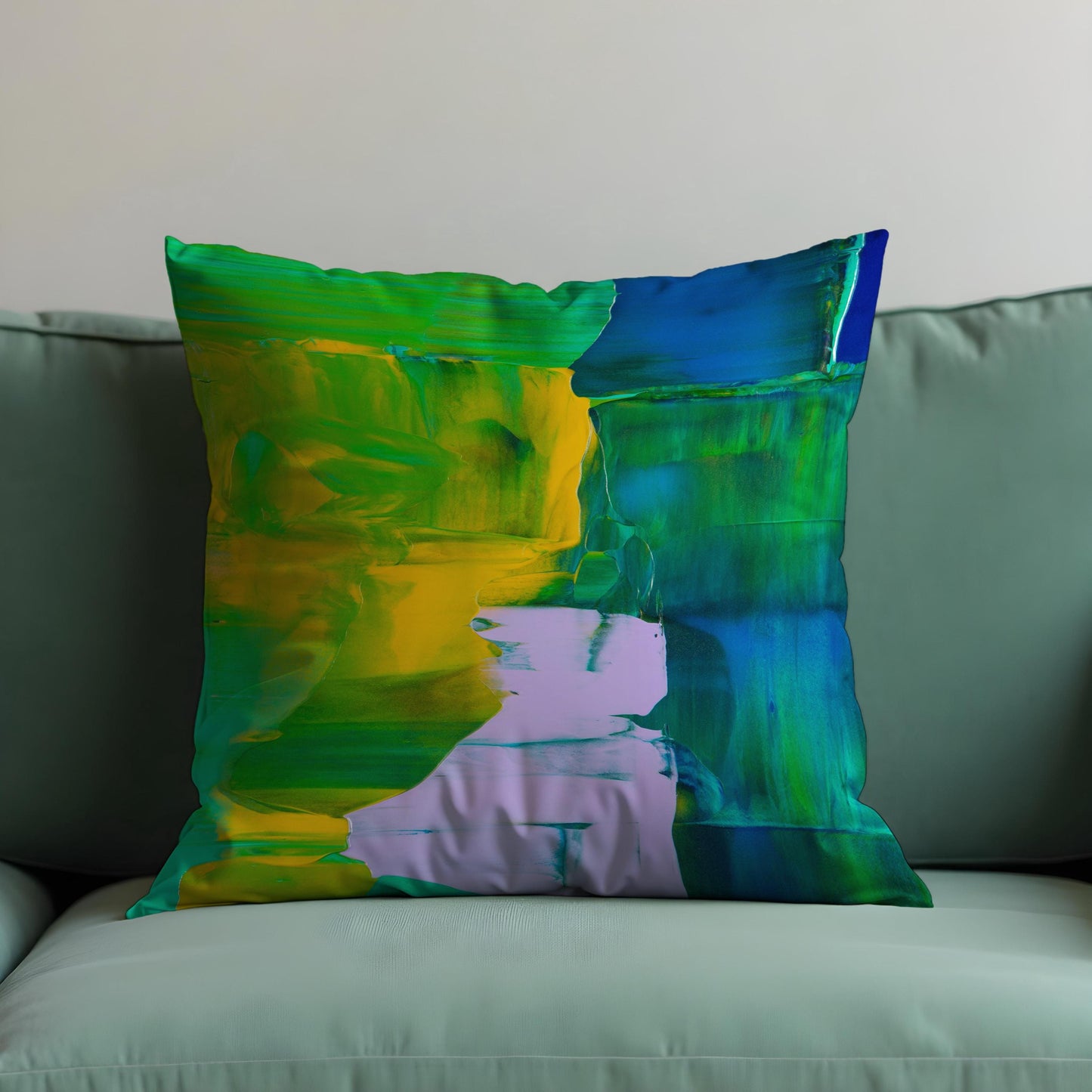 Color Block Abstract Cushion Cover, Colorful Throw Pillow Case