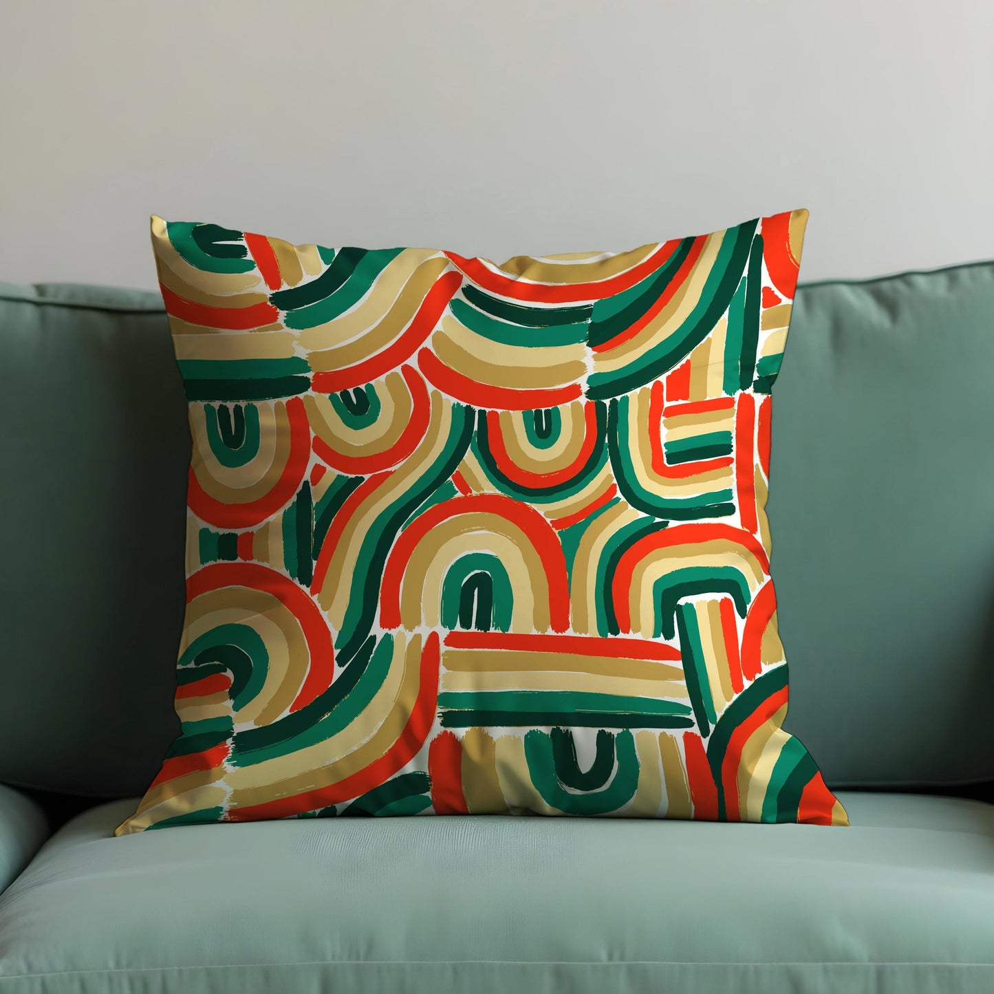 Colorful Abstract Rainbow Cushion Cover, Brushstroke Pillow Case