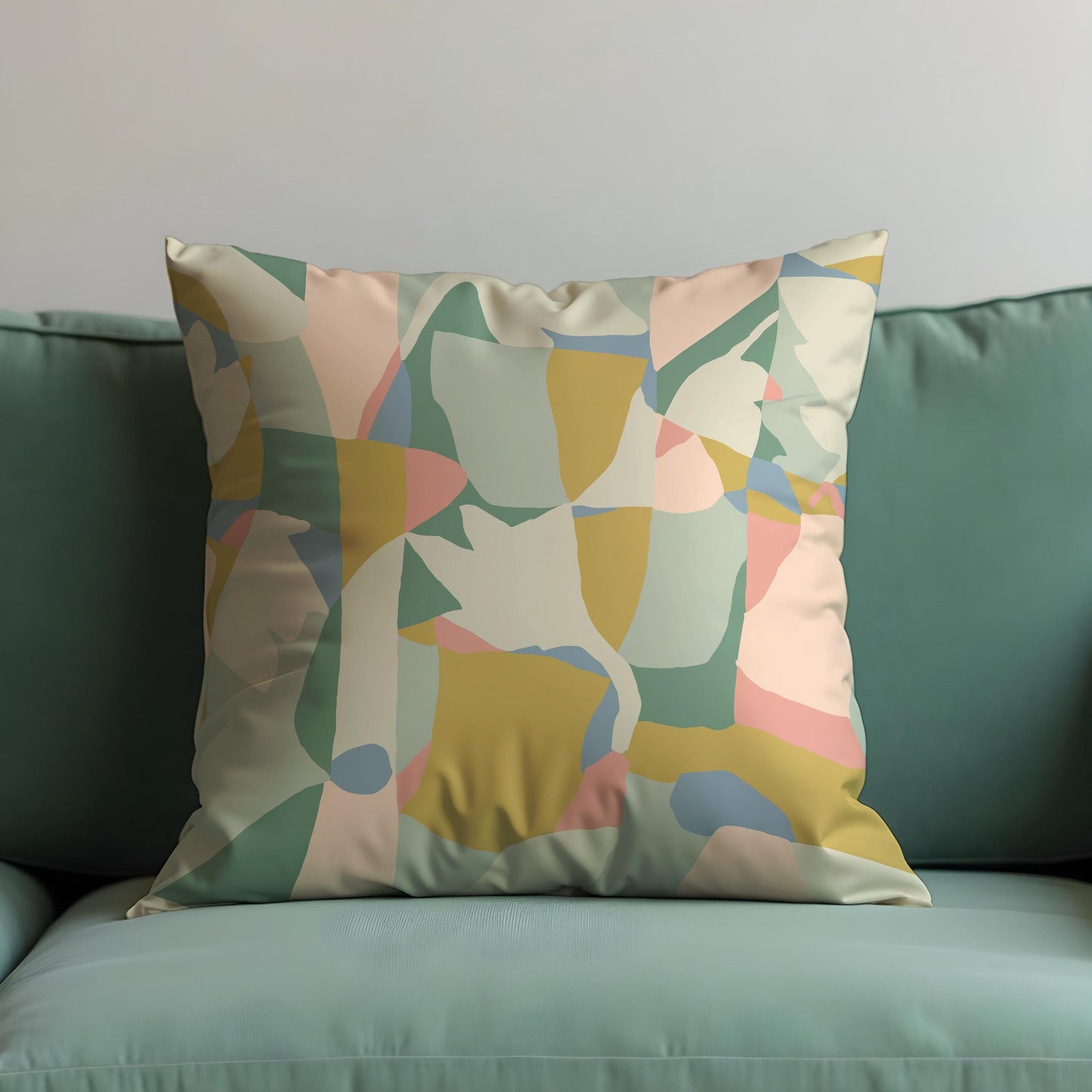 Pastel Abstract Art Pillow Cover, Modern Minimalist Cushion Cover