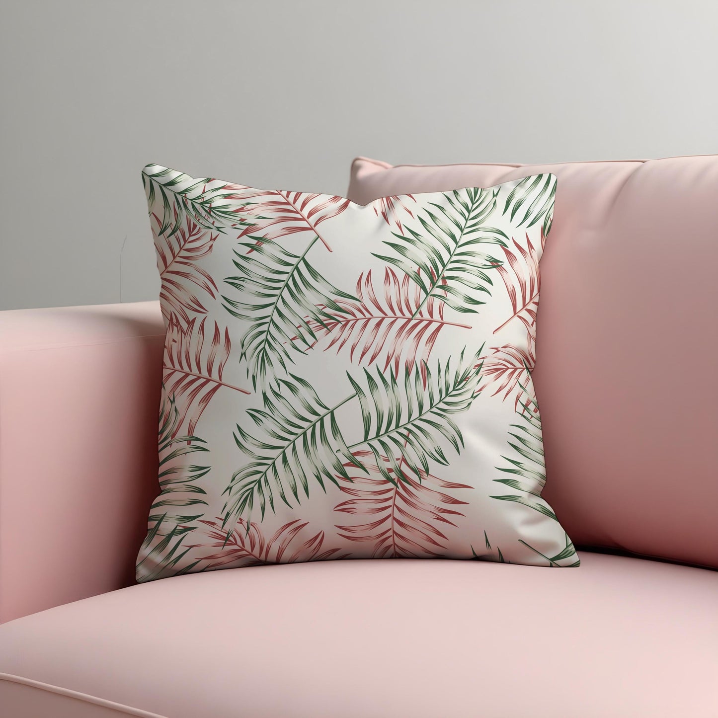 Tropical Palm Leaf Cushion Cover, Botanical Throw Pillow Cover