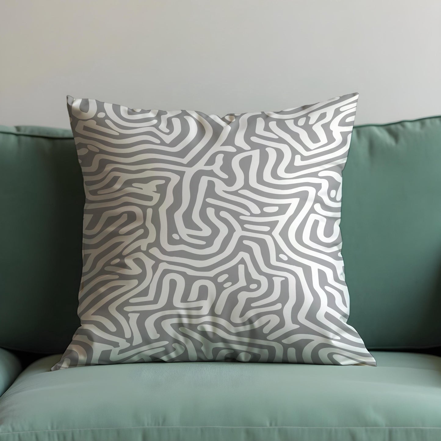 Modern Abstract Cushion Cover, Grey and White Geometric Pillow Cover