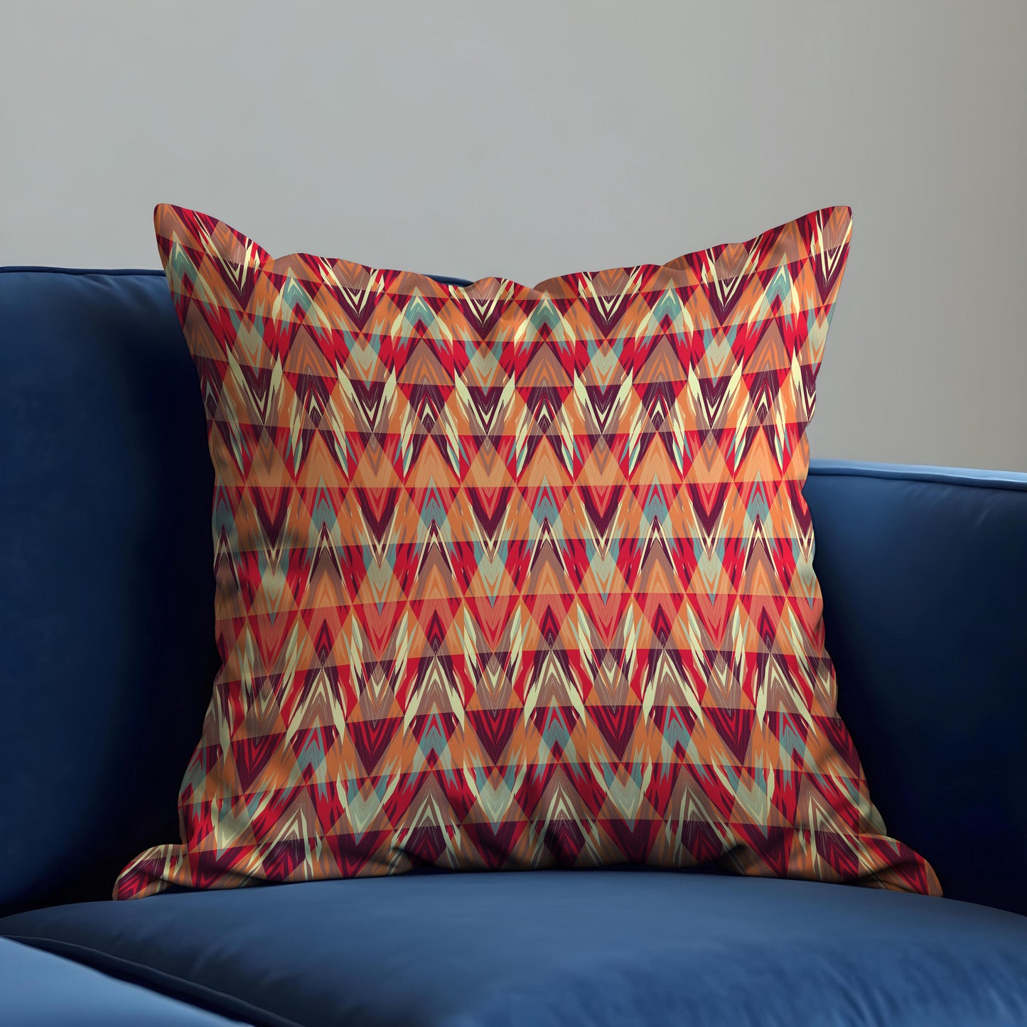 Boho Tribal Chevron Cushion Cover, Vibrant Geometric Pillow Case