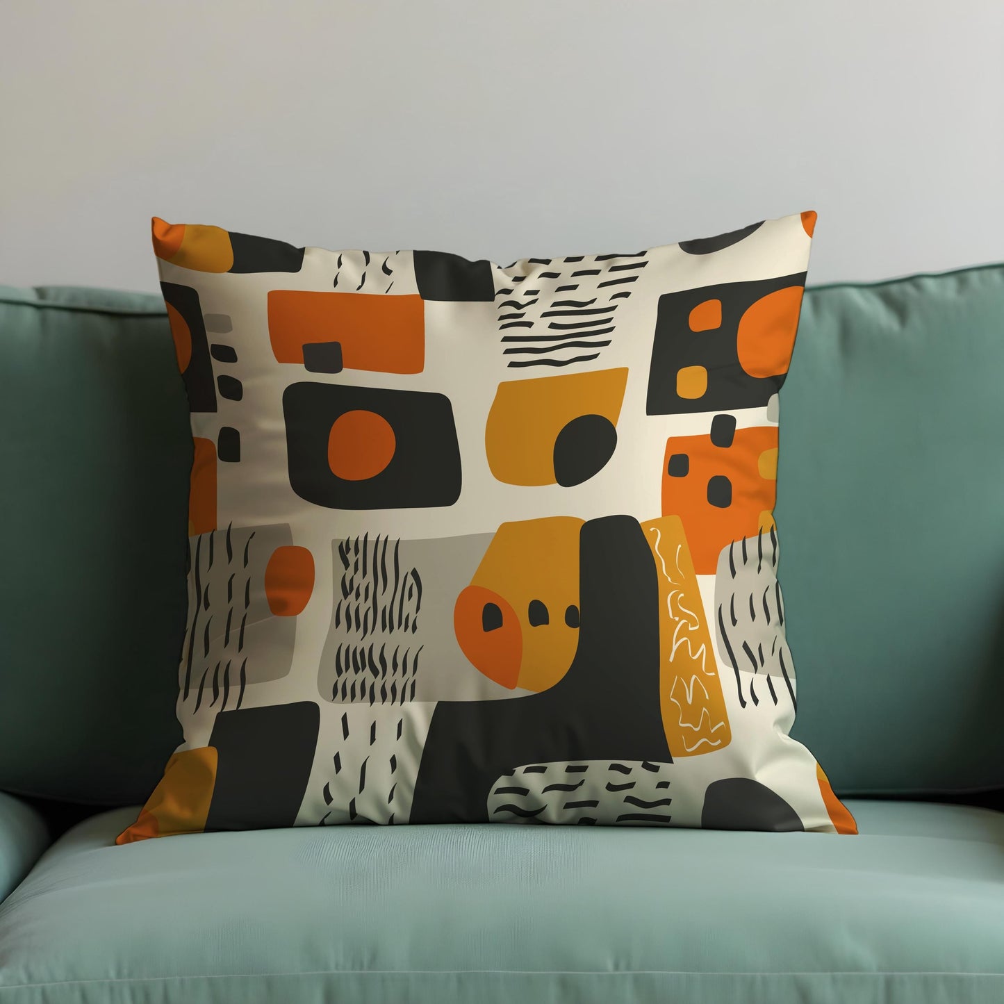 Modern Abstract Cushion Cover, Geometric Shapes Pillow Case