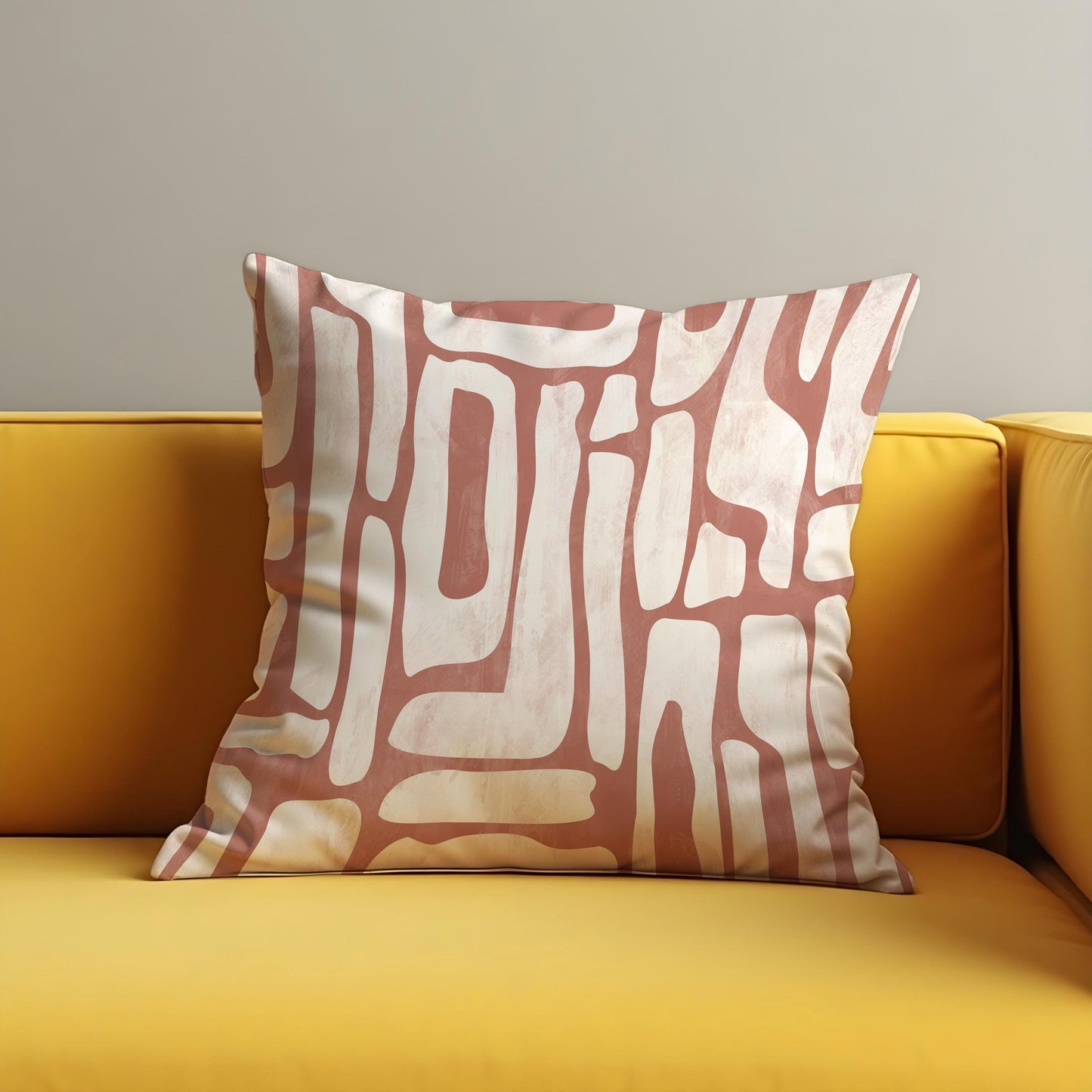 Blush Pink Abstract Cushion Cover , Organic Line ArtPillow Case