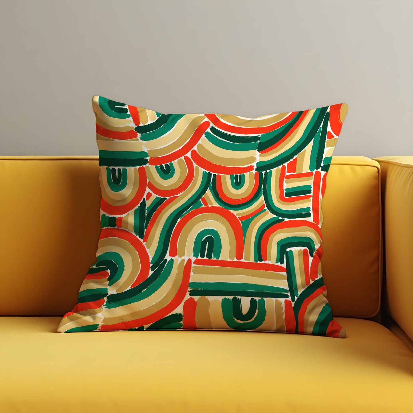 Colorful Abstract Rainbow Cushion Cover, Brushstroke Pillow Case