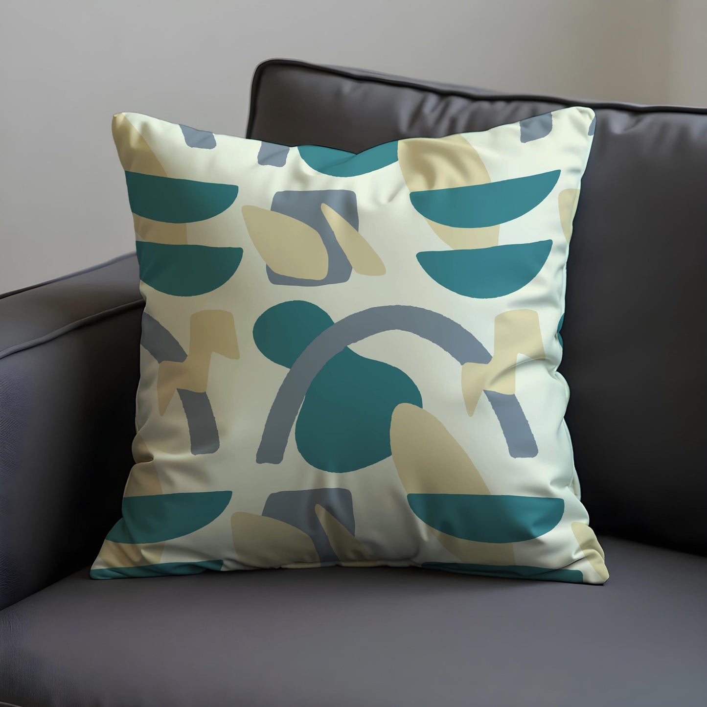 Modern Abstract Cushion Cover, Teal Throw Pillow Case