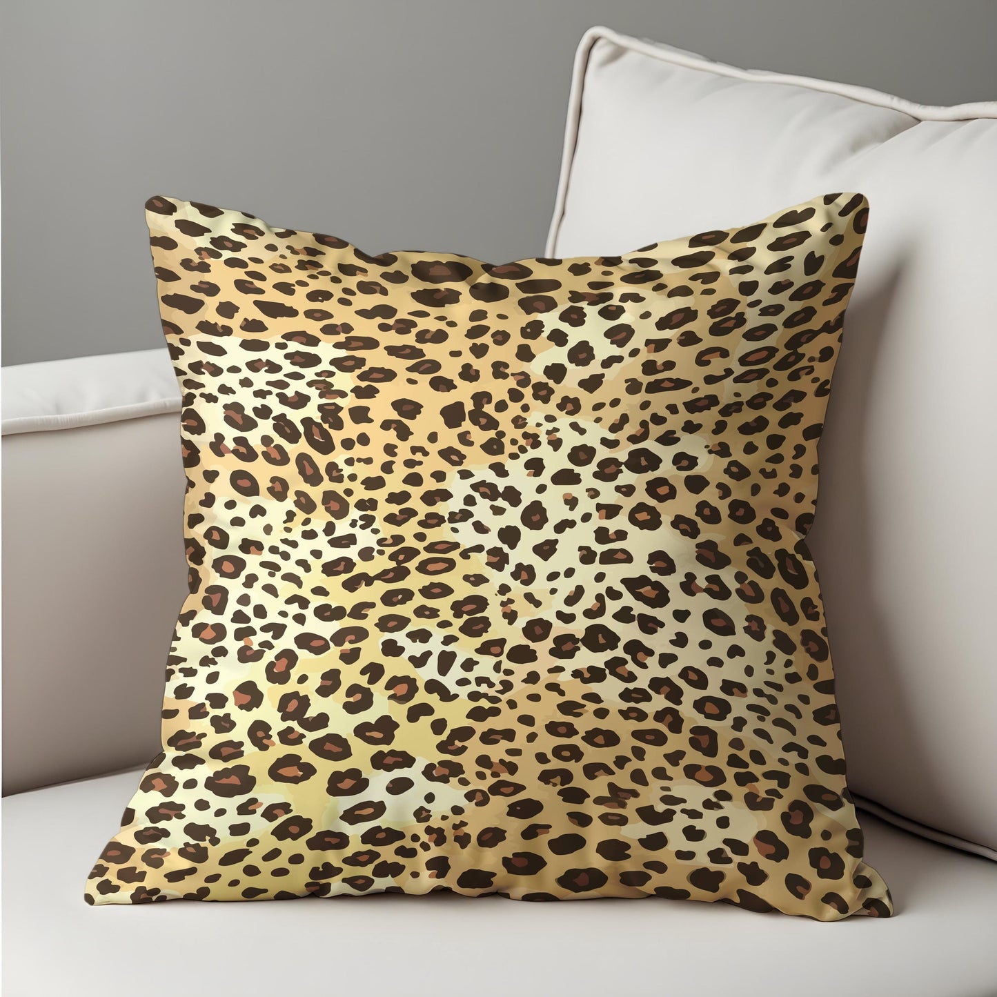 Leopard Print Throw Cushion Cover, Bold Animal Pattern Pillow Cover