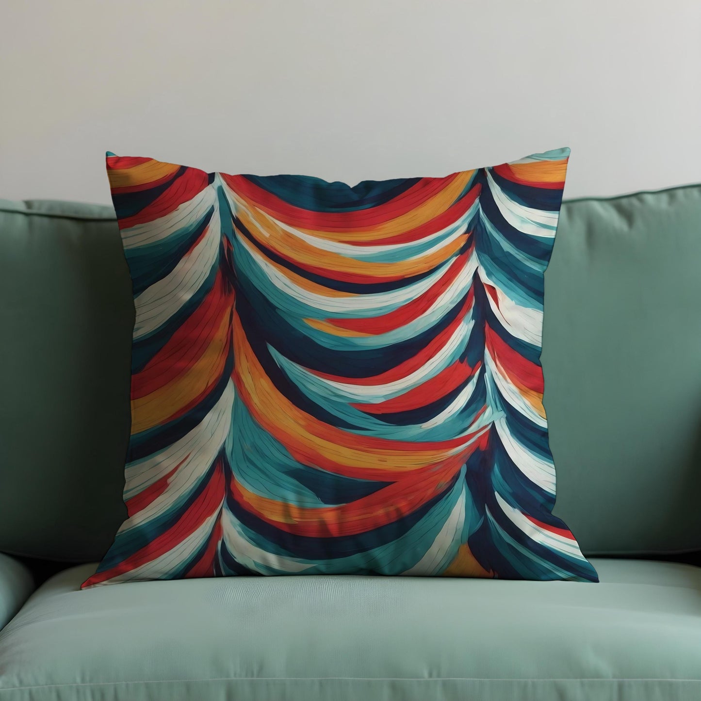 Colorful Feather Brushstroke Cushion Cover, Bold Abstract Pillow Cover