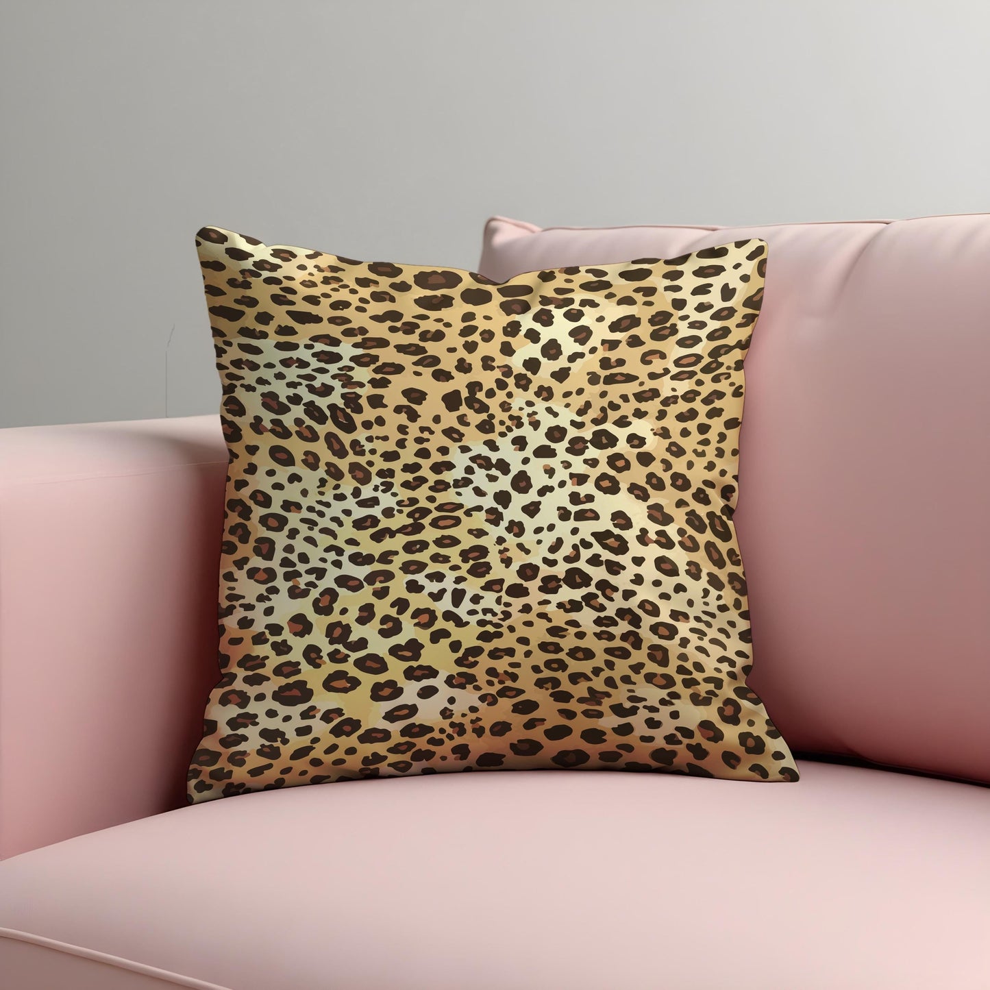 Leopard Print Throw Cushion Cover, Bold Animal Pattern Pillow Cover