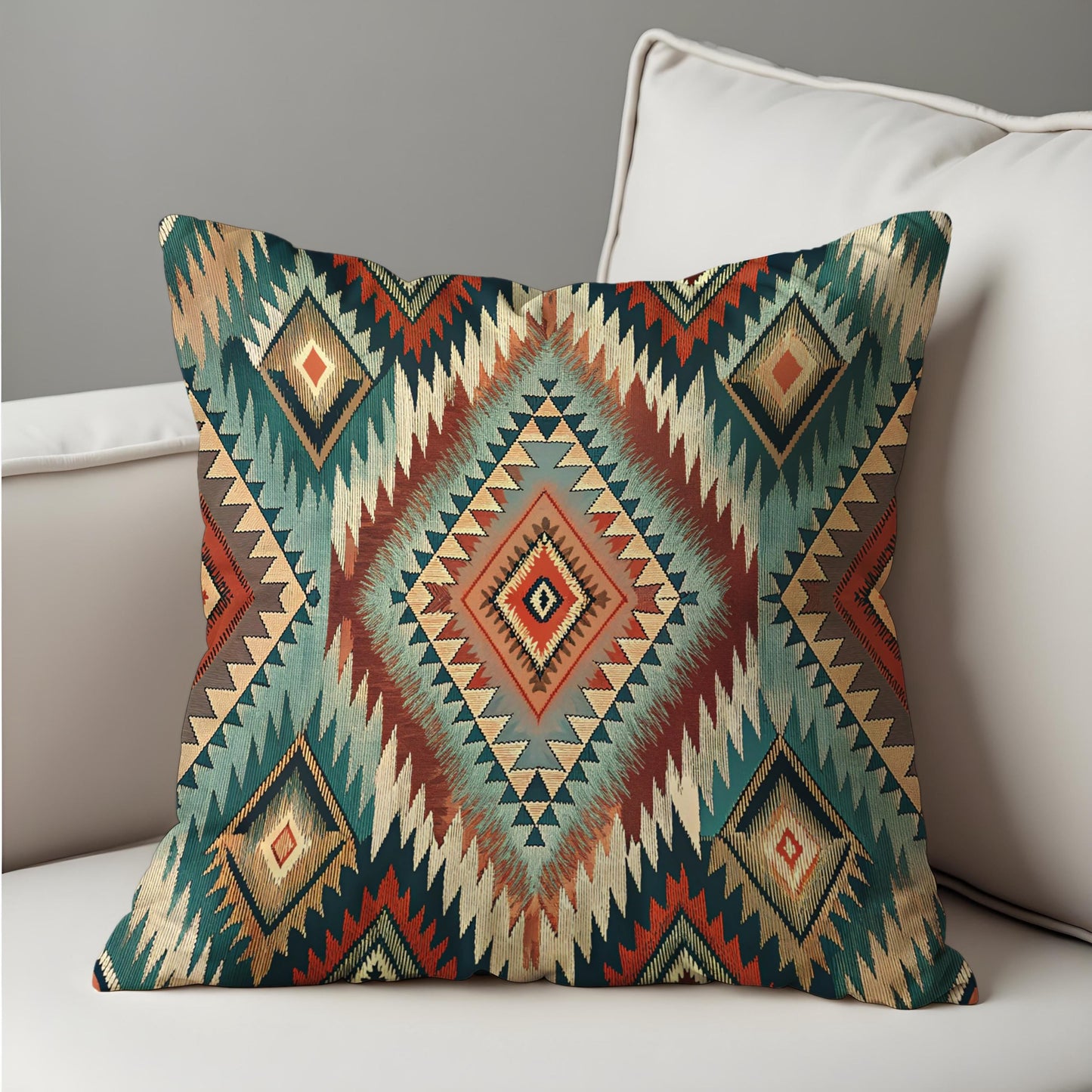 Southwestern Cushion Cover, Bold Aztec Geometric Pattern Pillow Case