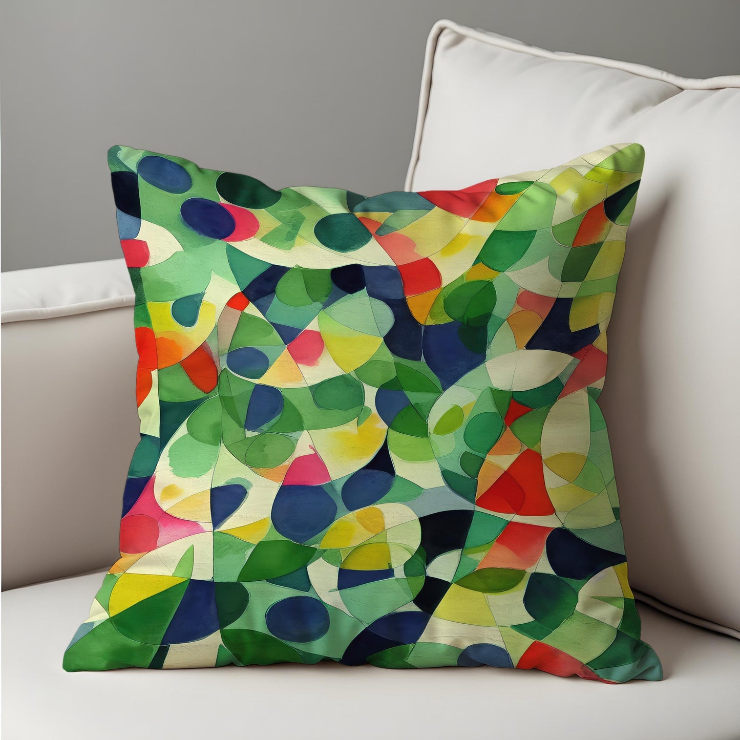 Colorful Abstract Geometric Cushion Cover, Modern Art Throw Pillow Case