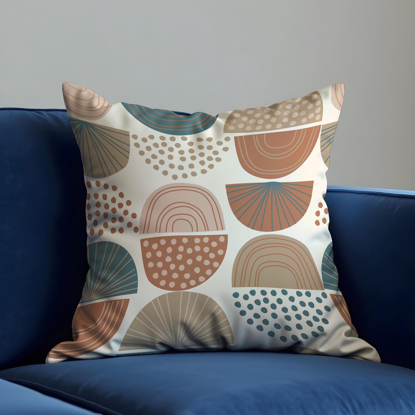 Modern Boho Geometric Cushion Cover, Minimalist Dot Pillow Cover