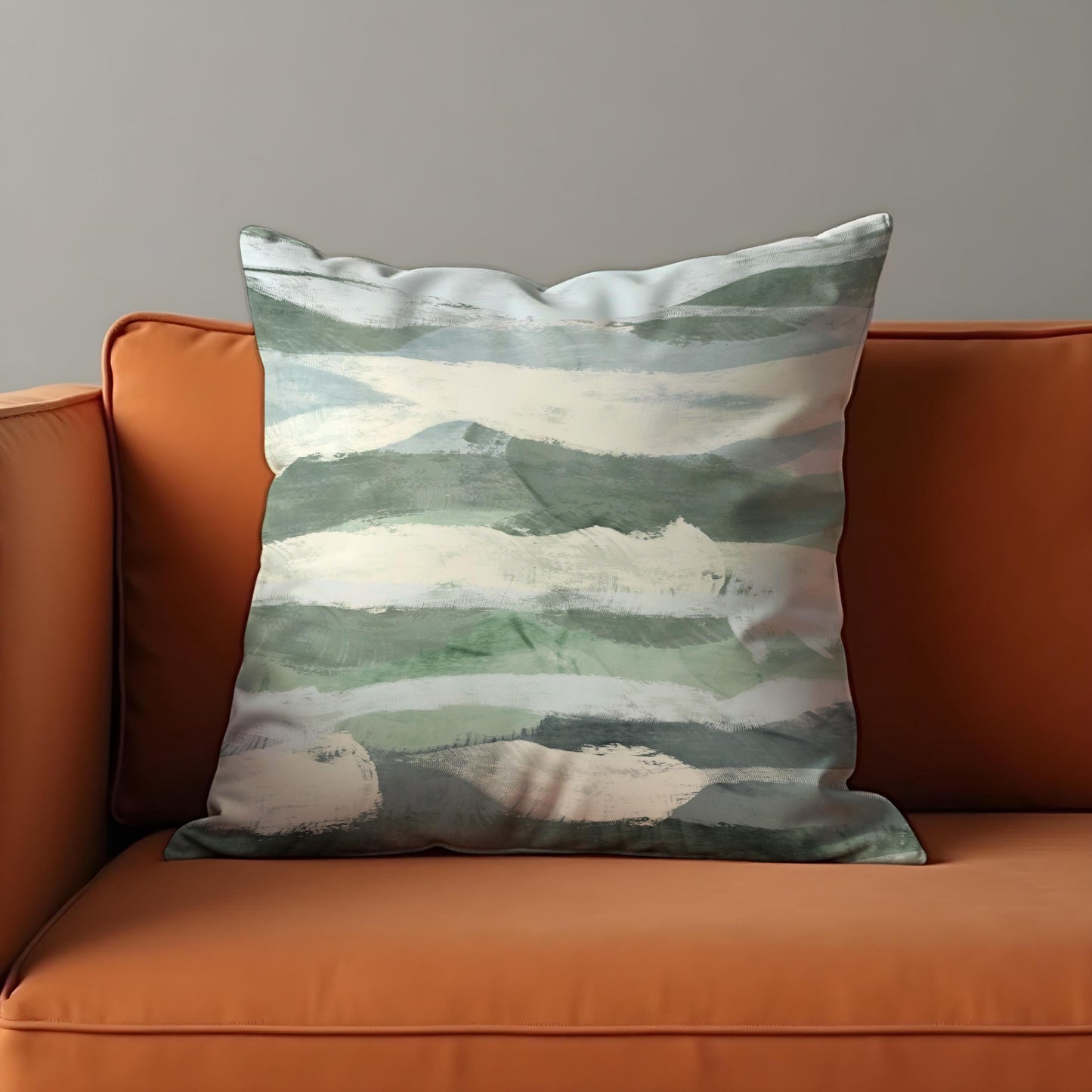 Abstract Landscape Cushion Cover, Minimalist Brushstroke Pillow Case