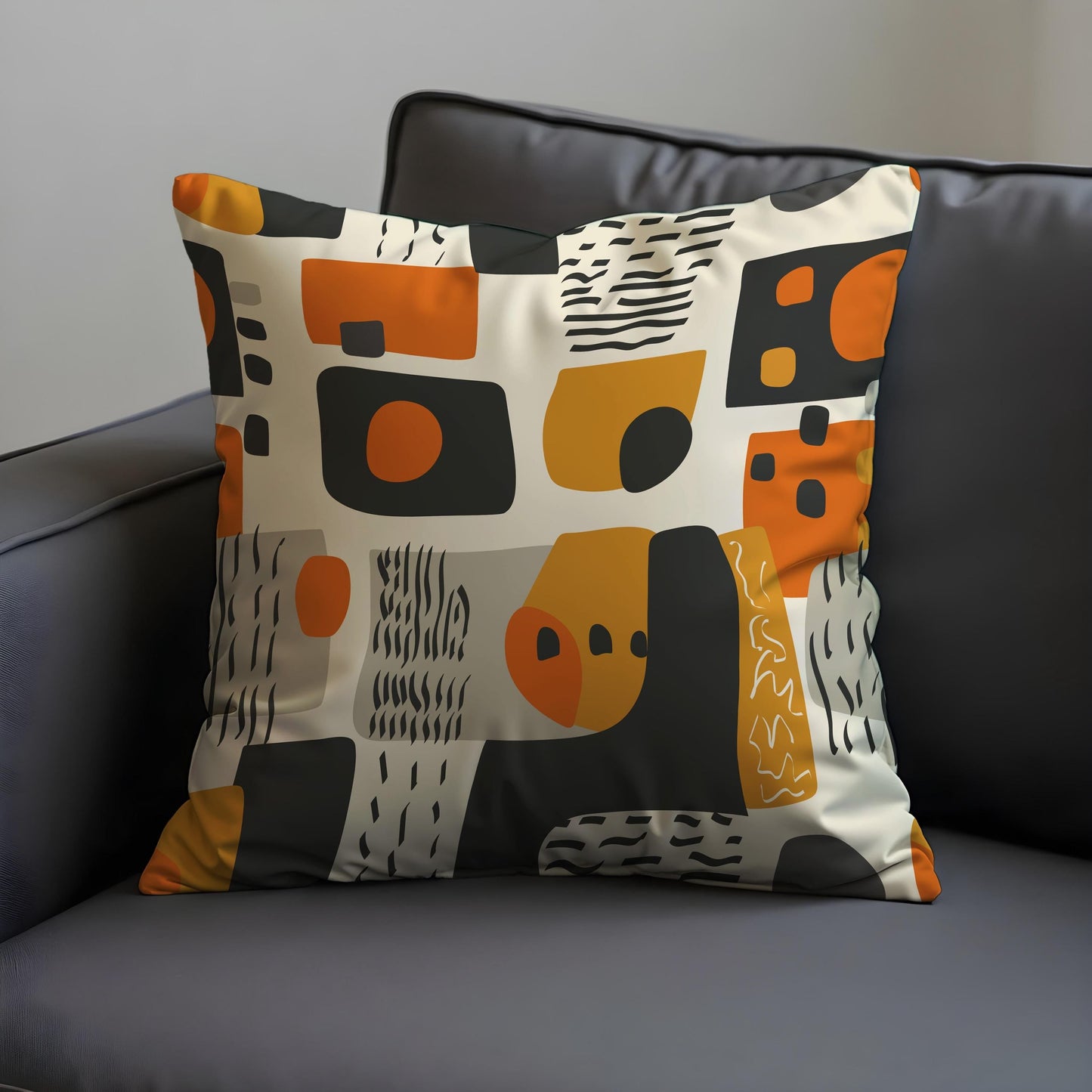 Modern Abstract Cushion Cover, Geometric Shapes Pillow Case