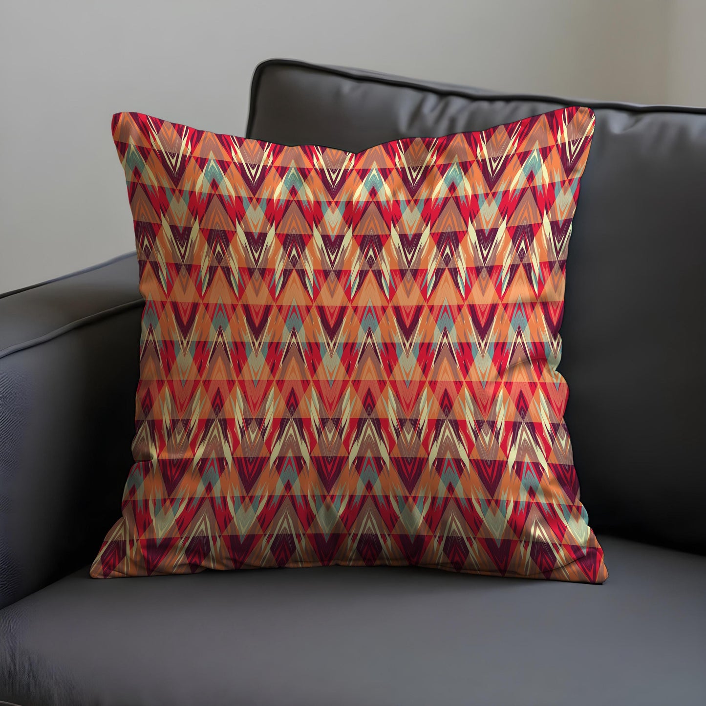 Boho Tribal Chevron Cushion Cover, Vibrant Geometric Pillow Case