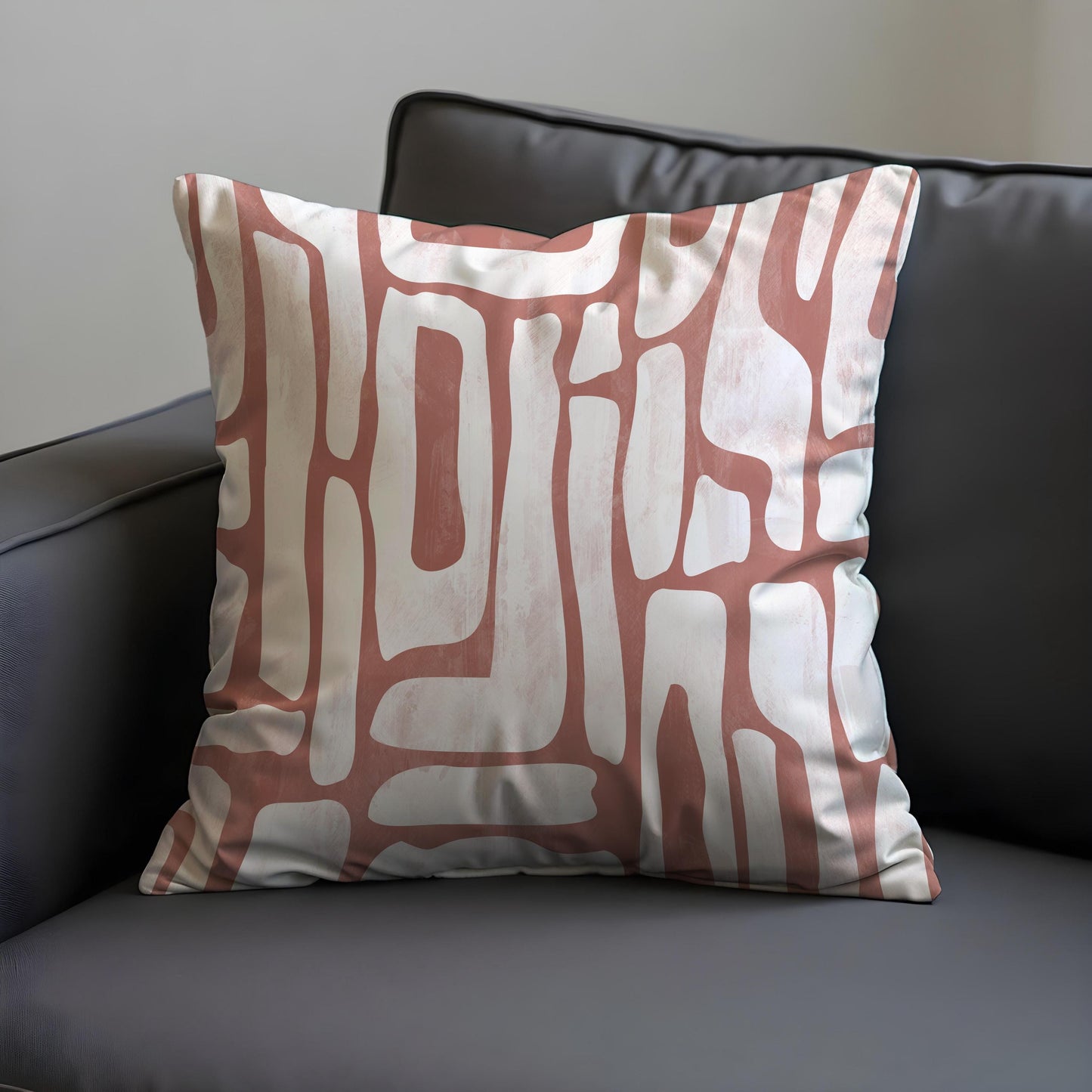 Blush Pink Abstract Cushion Cover , Organic Line ArtPillow Case