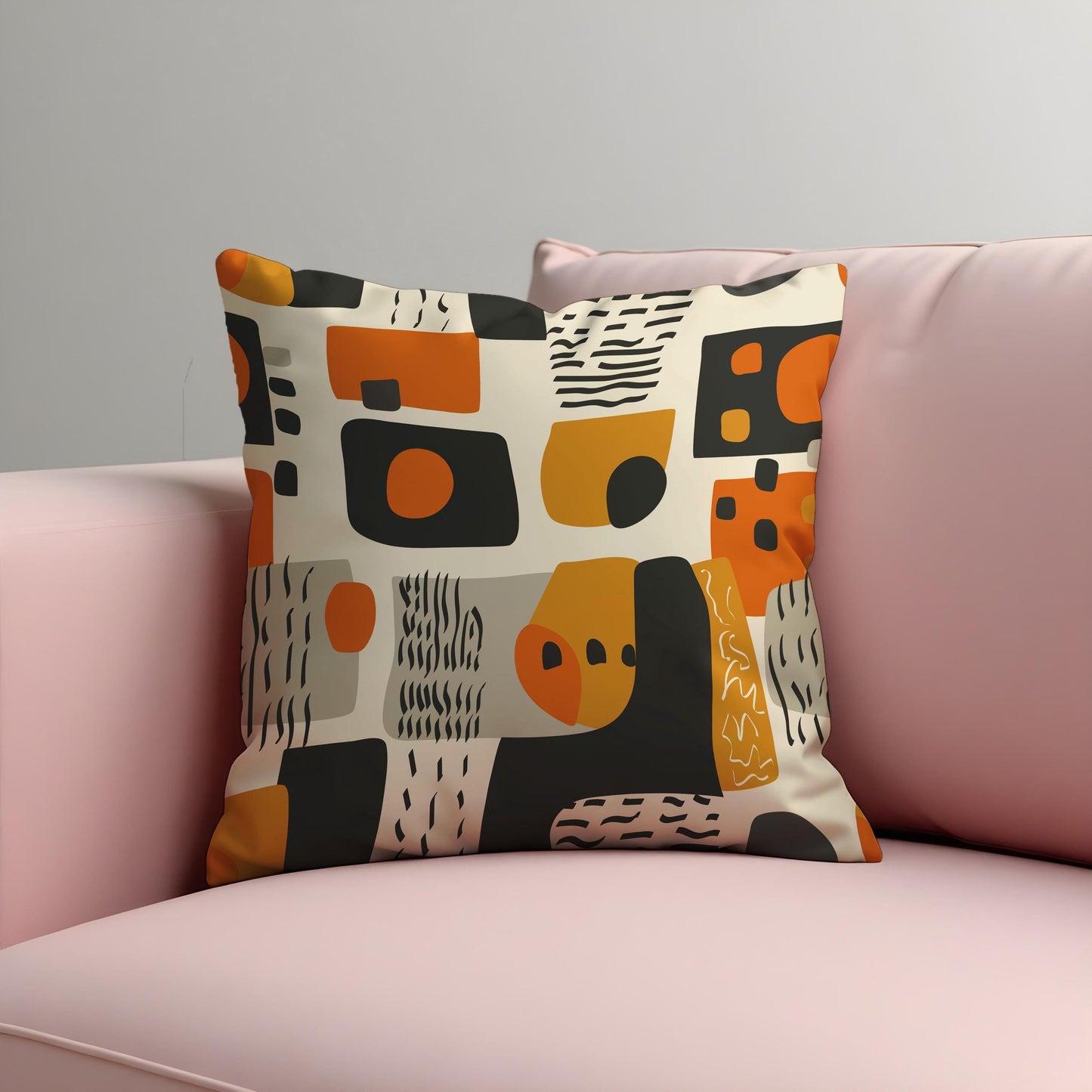 Modern Abstract Cushion Cover, Geometric Shapes Pillow Case