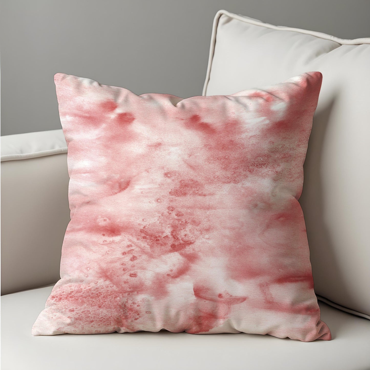Blush Pink Cushion Cover, Soft Watercolor Marble Texture Pillow Case